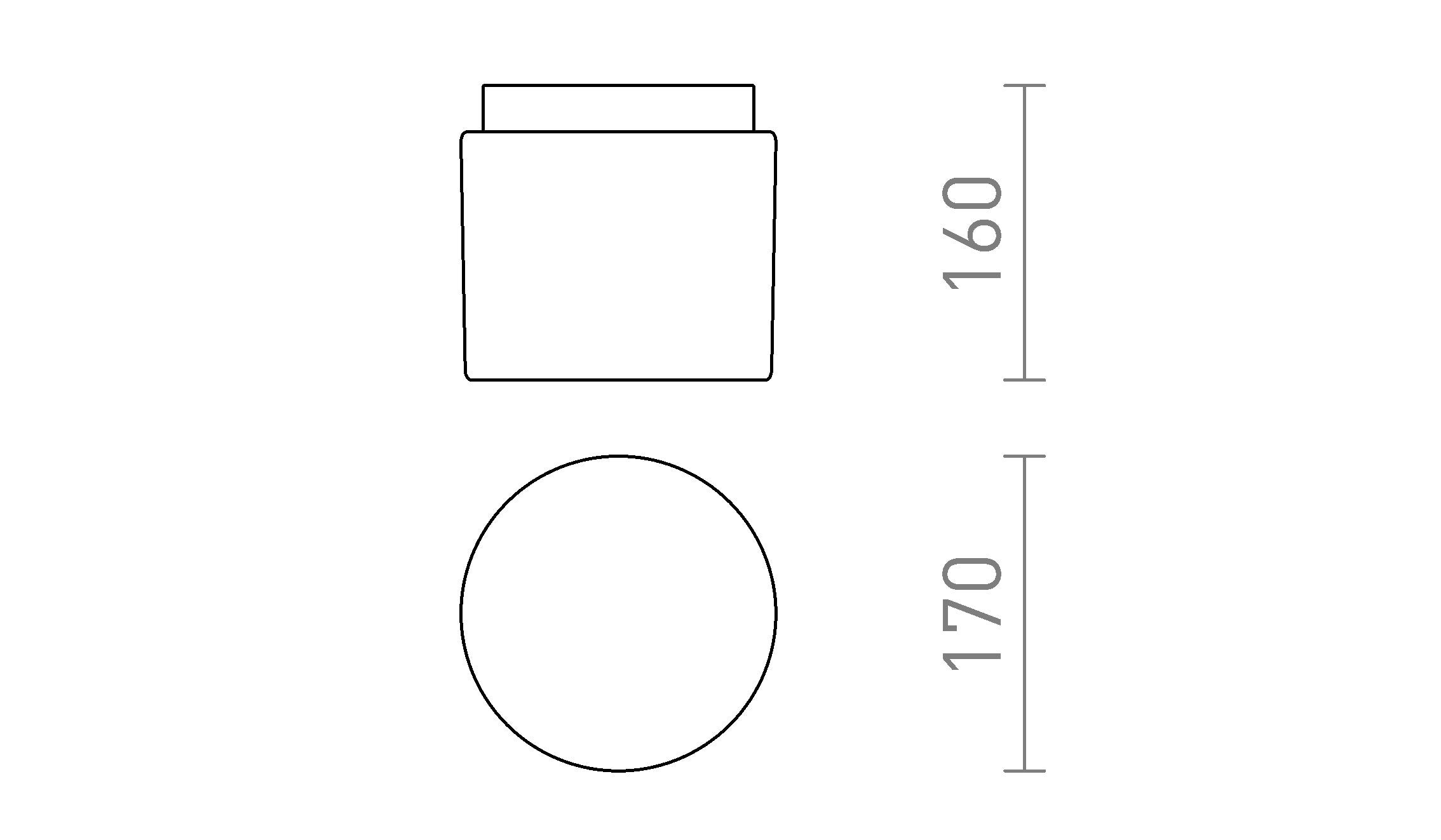 ARANA R 17 da soffitto lampada - Product sketch