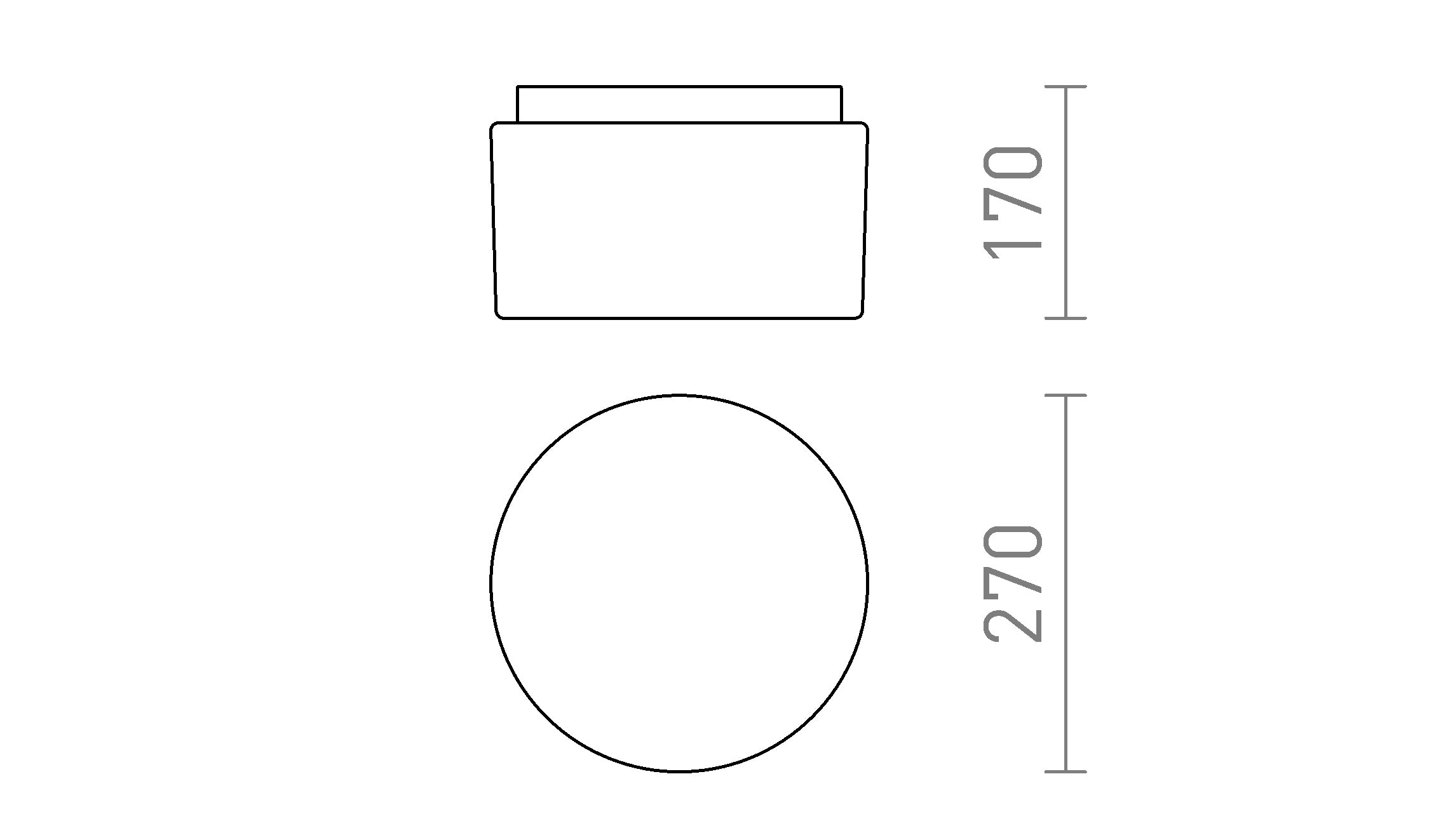 ARANA R 27 stropna lampa - Product sketch