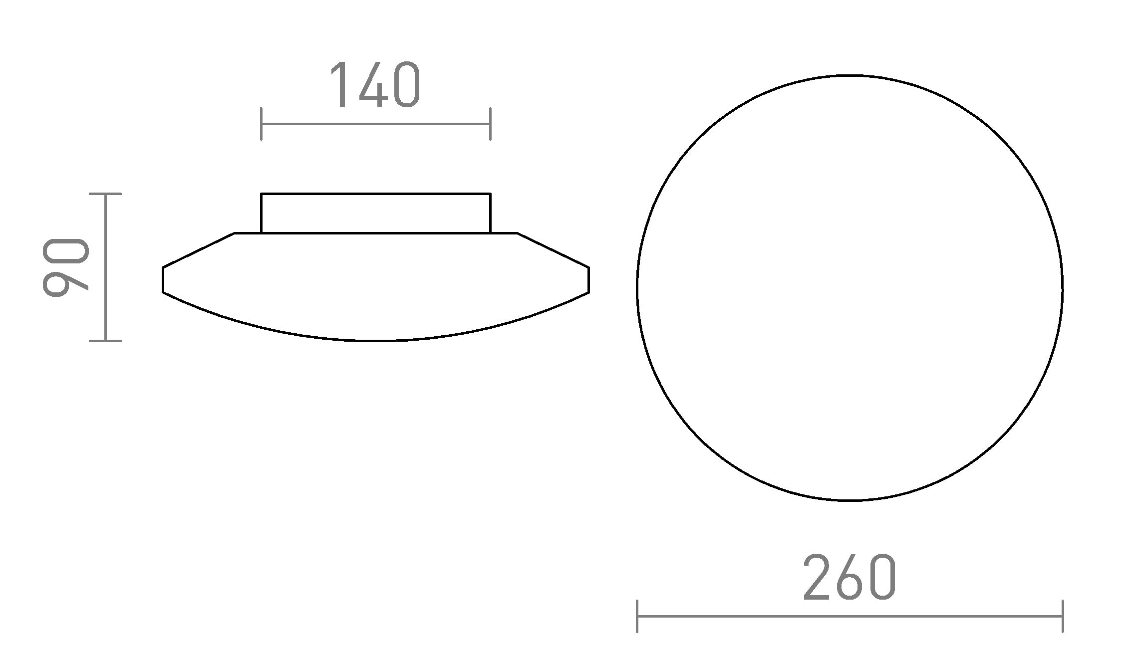 SARA LED 26 stropna lampa - Product sketch