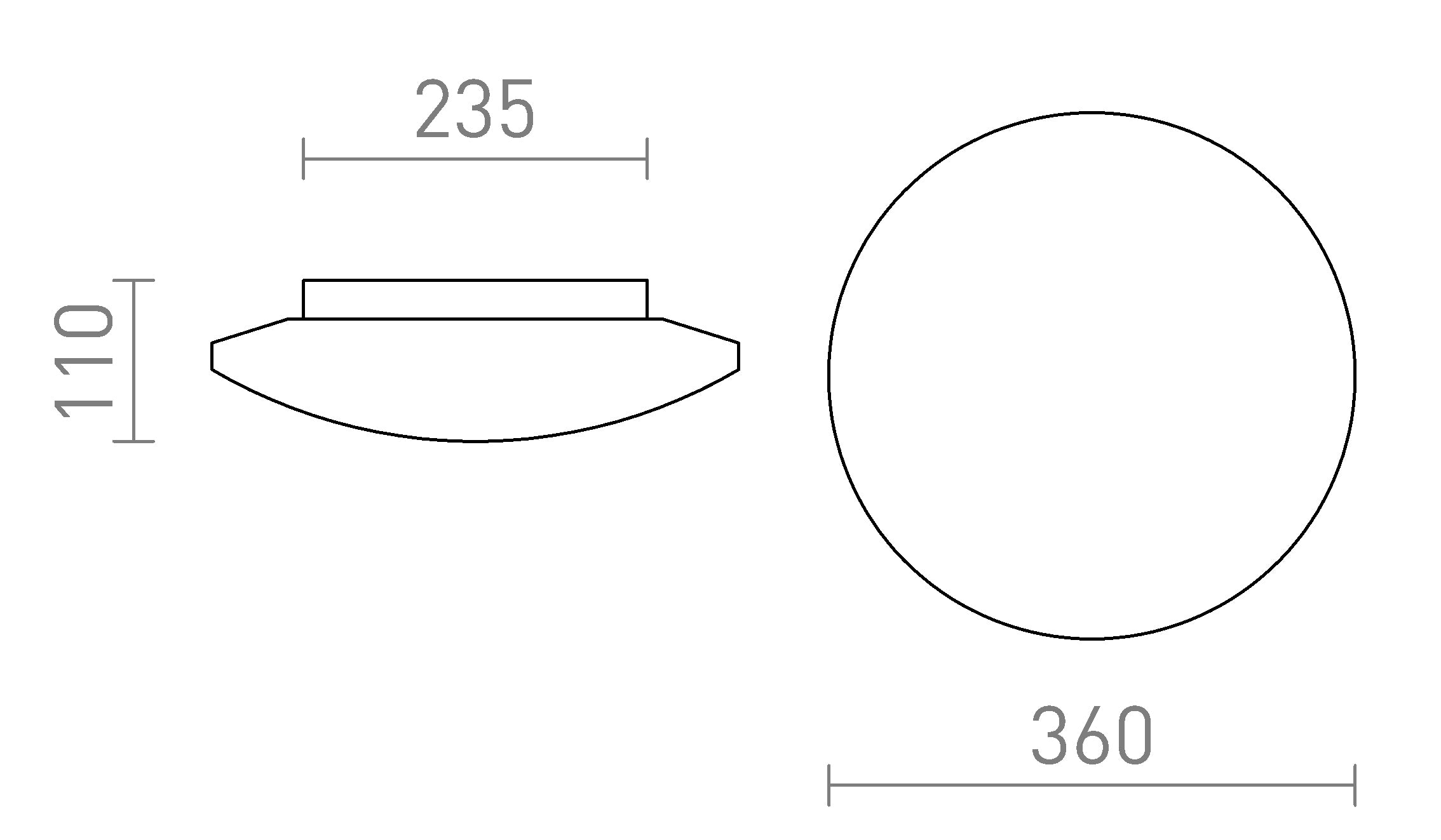 SARA LED 36 da soffitto lampada - Product sketch