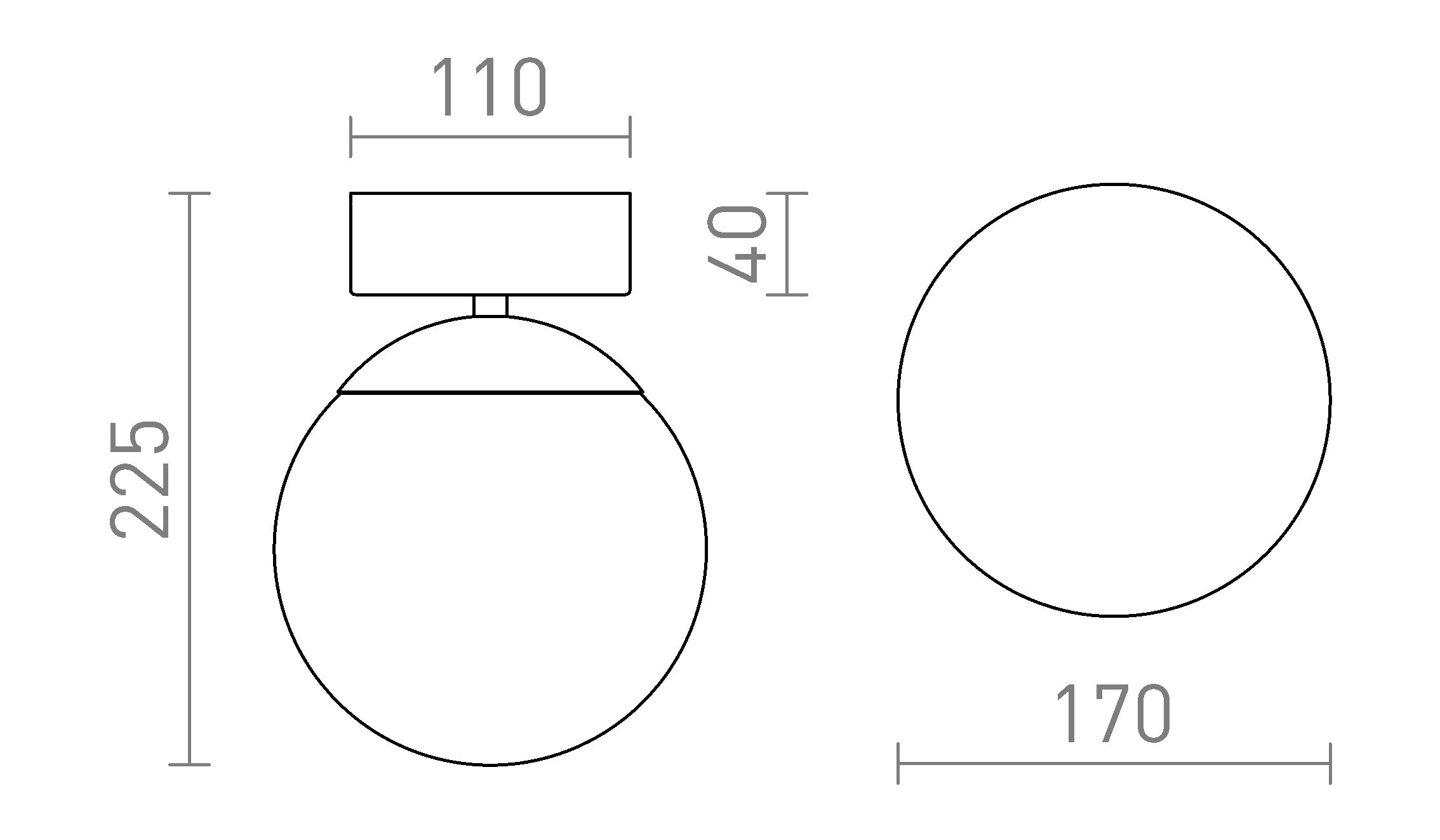 BOLLY 17 Deckenleuchte lampe - Product sketch