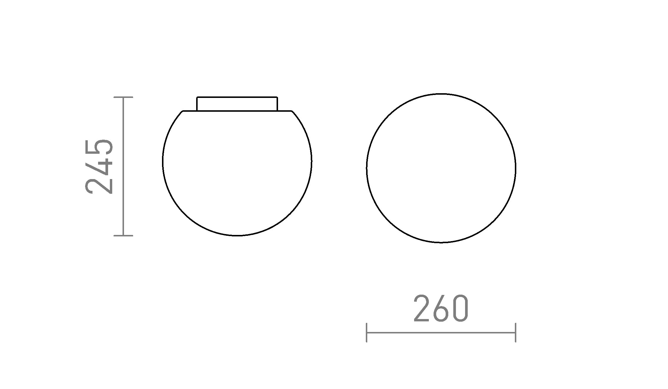 BOLLY 26 techo lámpara - Product sketch