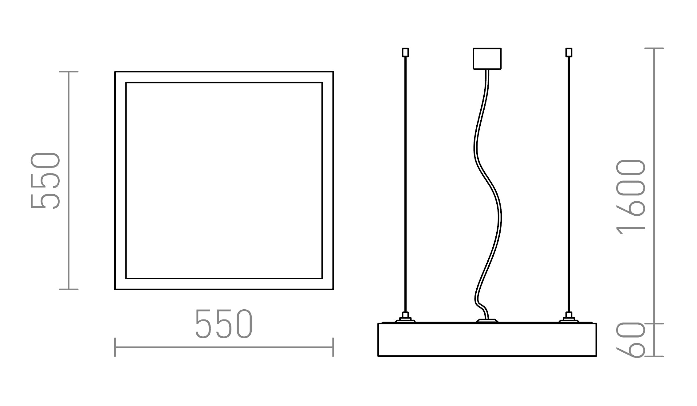 STRUCTURAL LED 55x55 Pendelleuchte lampe - Product sketch