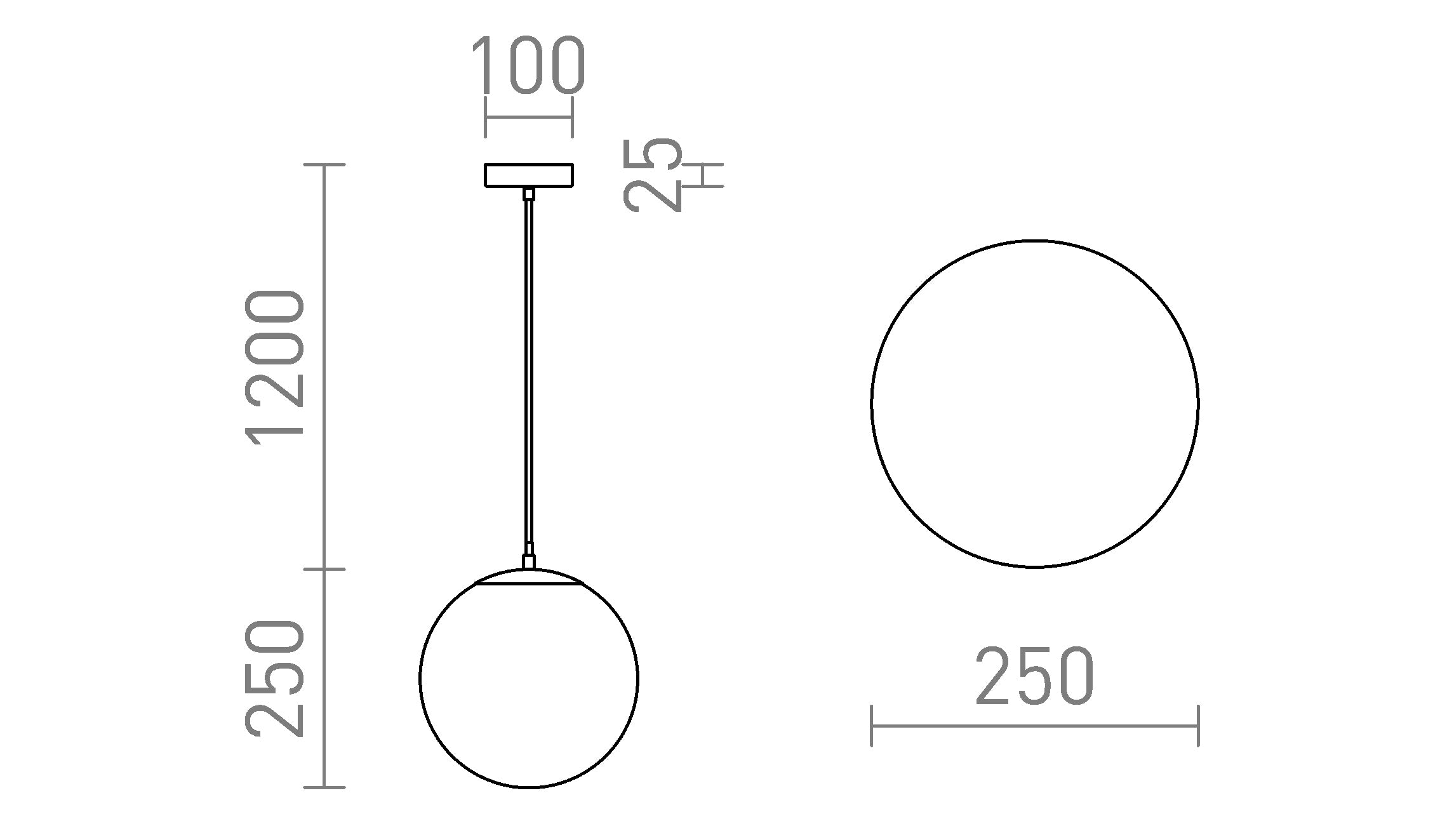 LUNA 25 hanglamp lamp - Product sketch