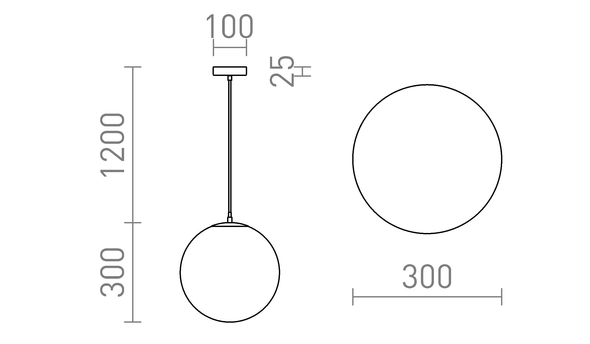 LUNA 30 viseća lampa - Product sketch