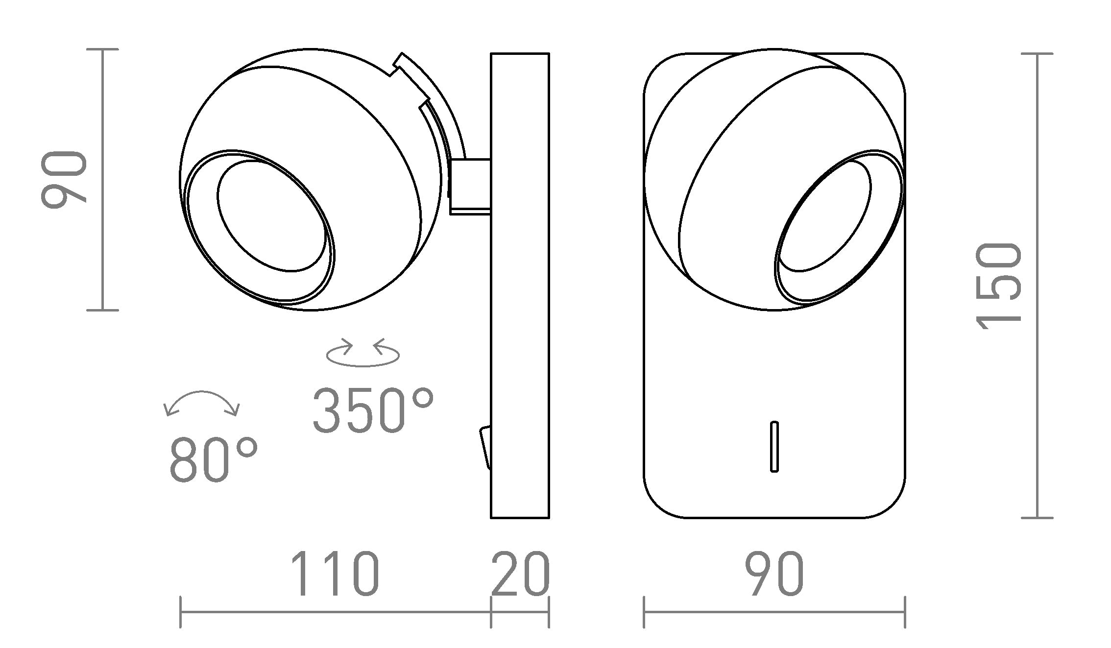 SIENA vägg lampa - Product sketch