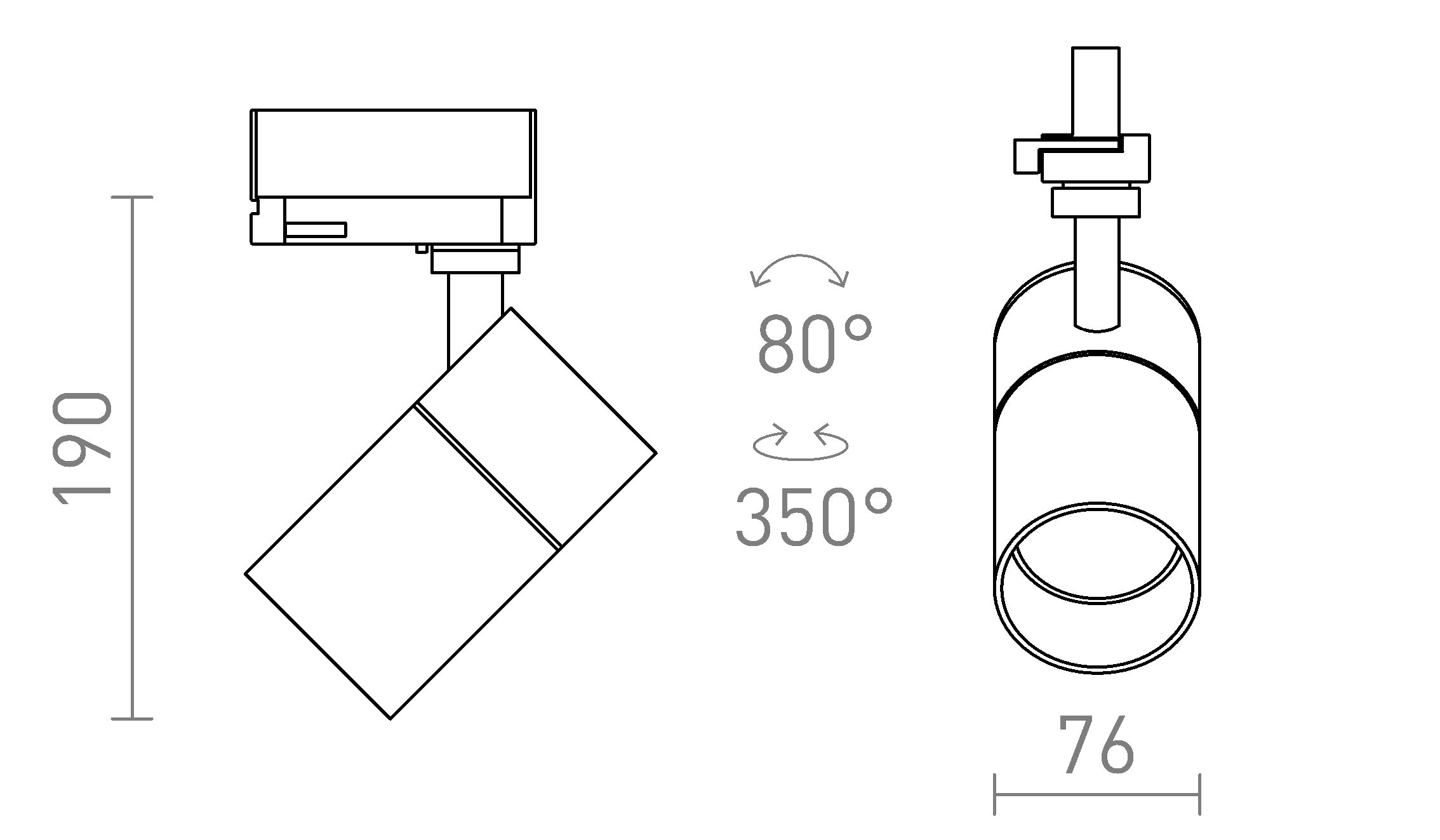 WISH 20 DIMM für 3-Phasen-Stromschiene - Product sketch