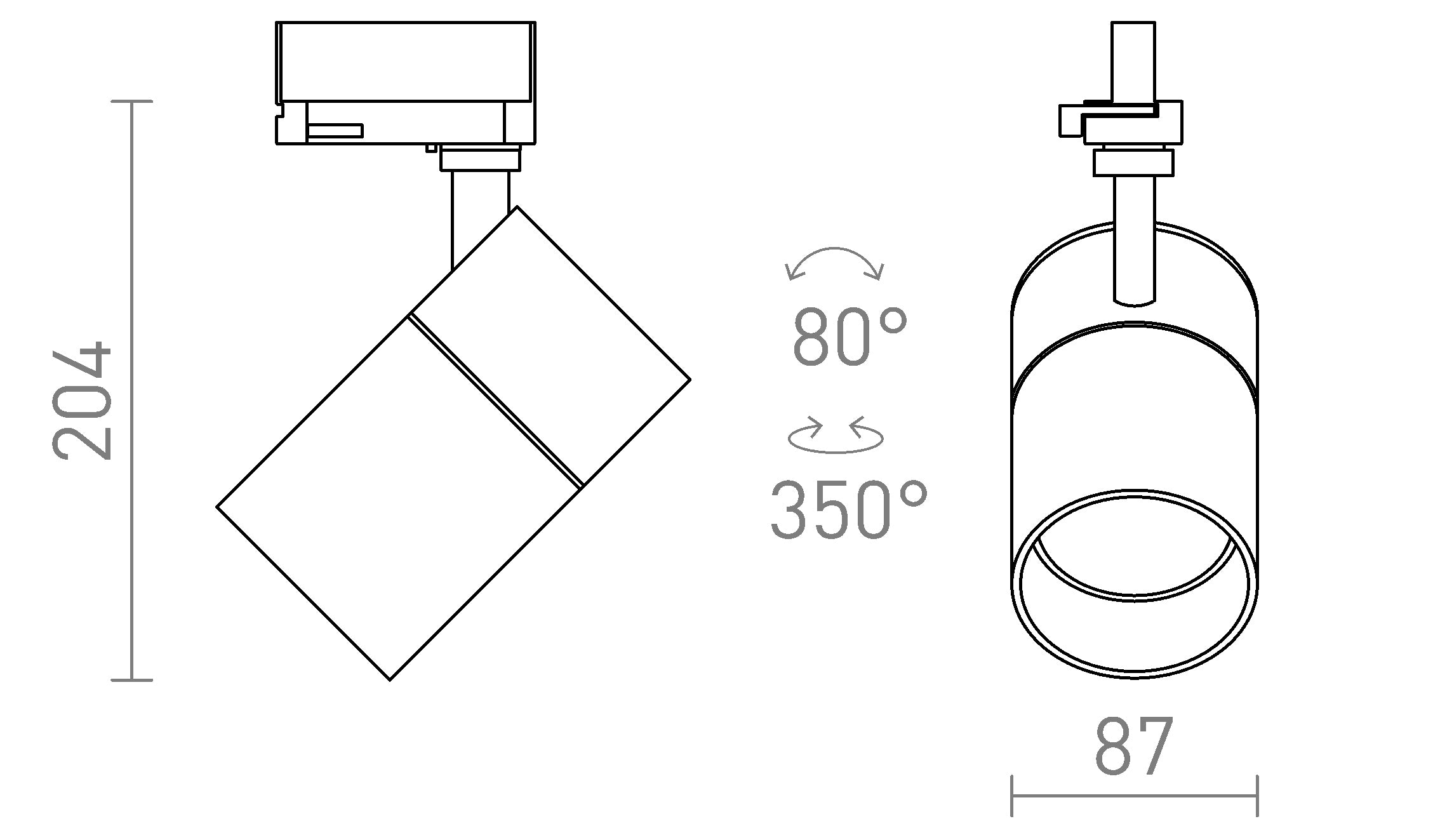 WISH 30 DIMM für 3-Phasen-Stromschiene - Product sketch