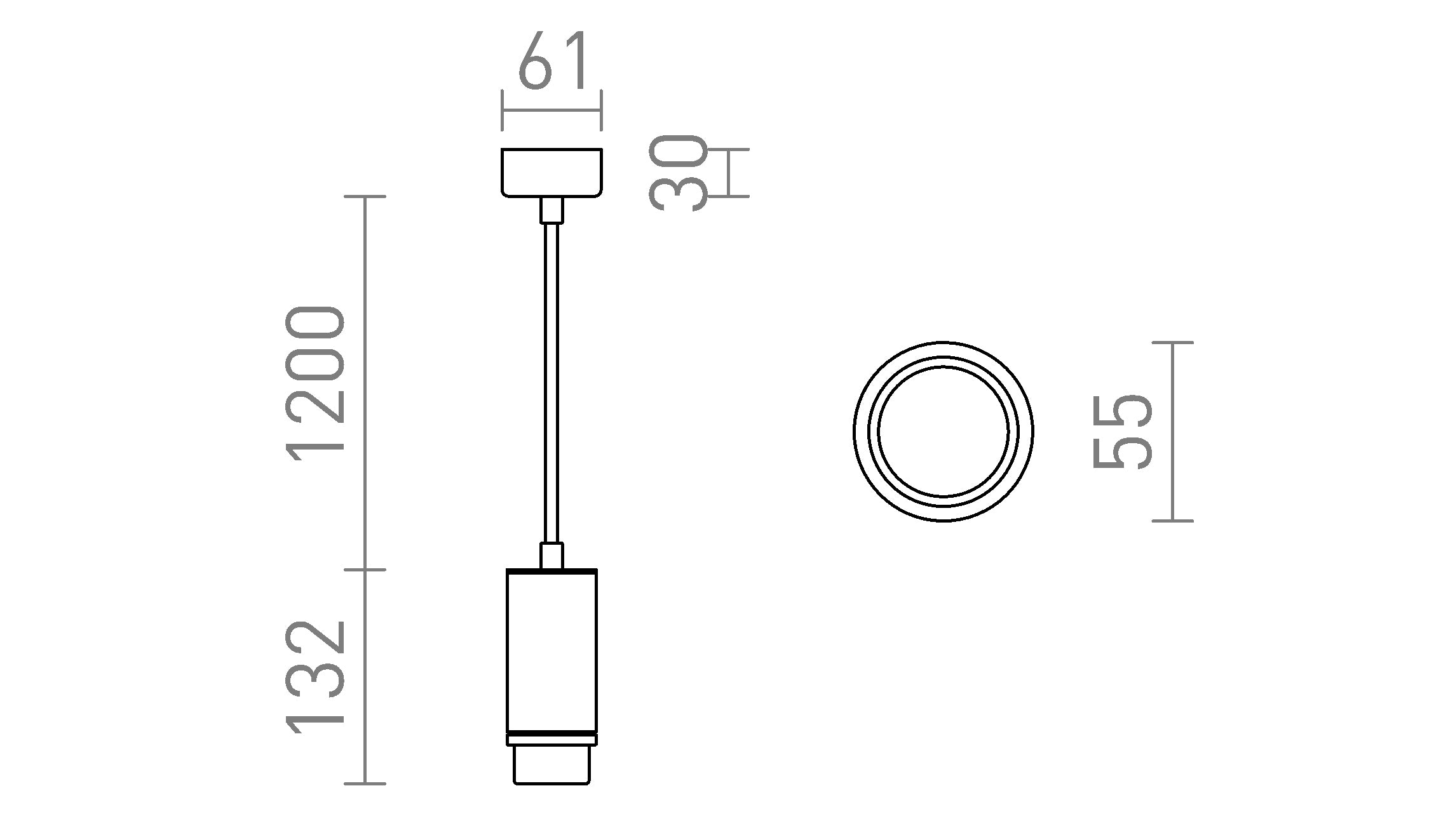 OPTIMUS Κρεμαστό λαμπτήρας - Product sketch