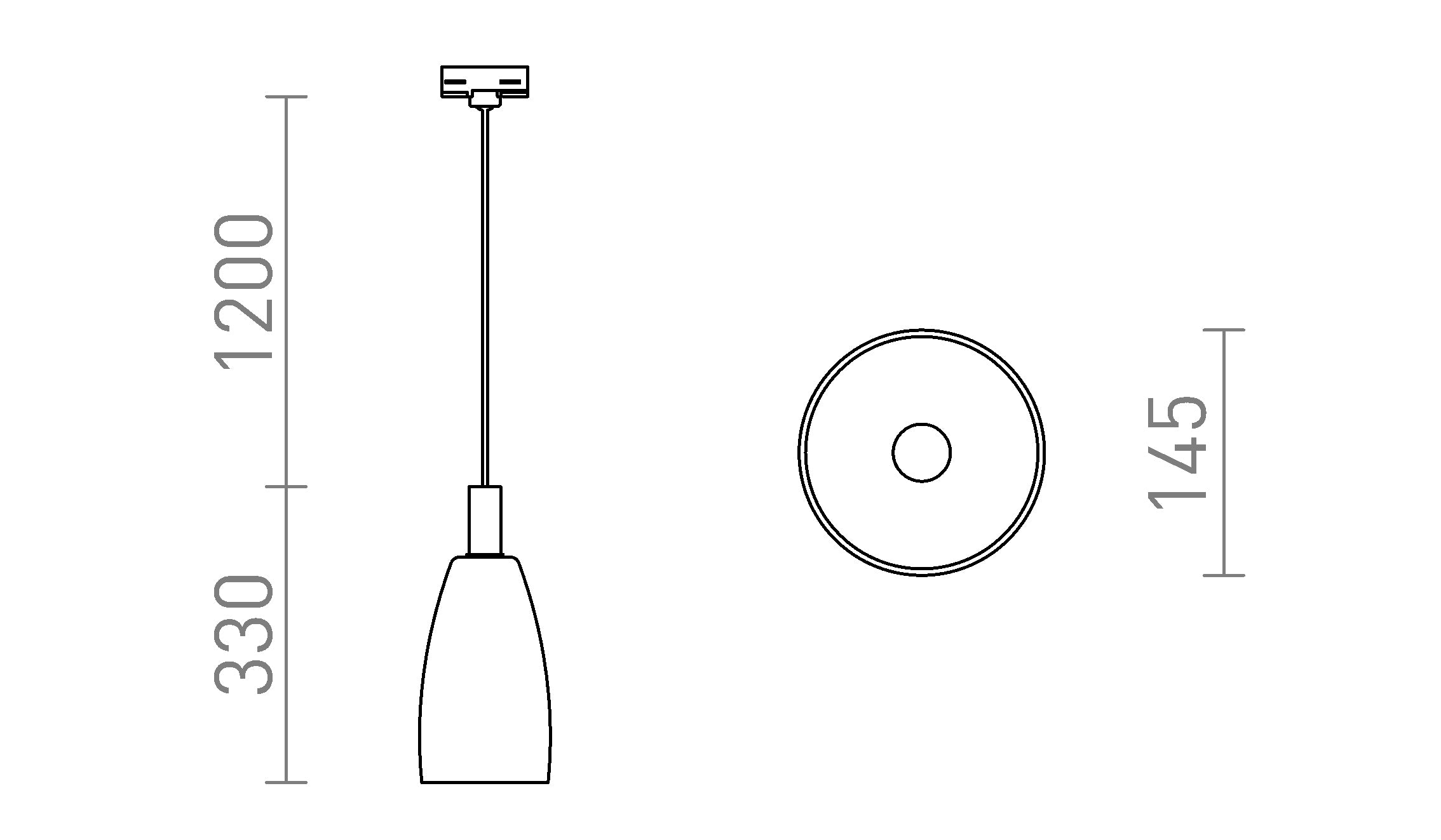 BELLINI per binario trifase - Product sketch