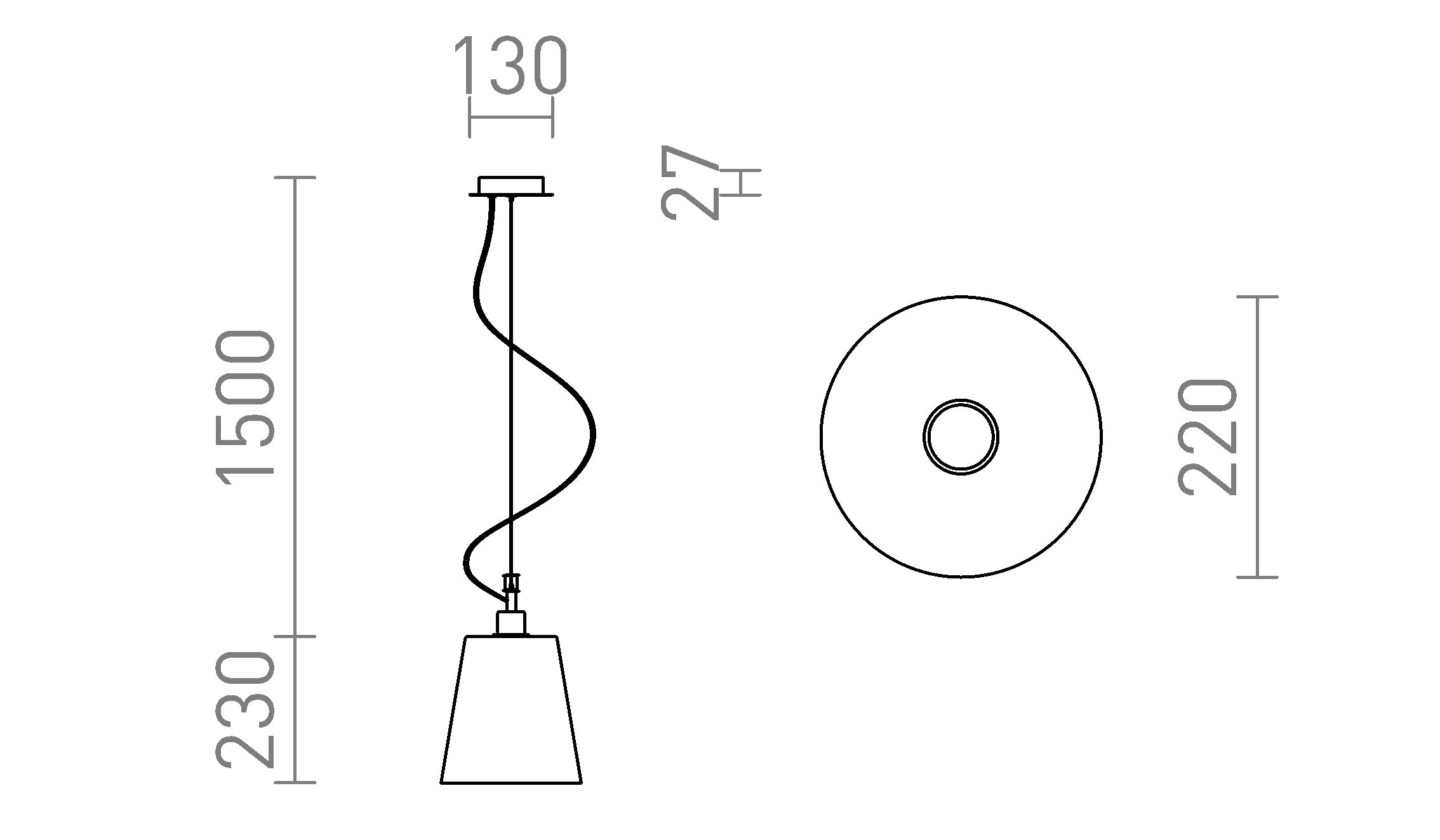 BABU NEW 22 pendel lampa - Product sketch
