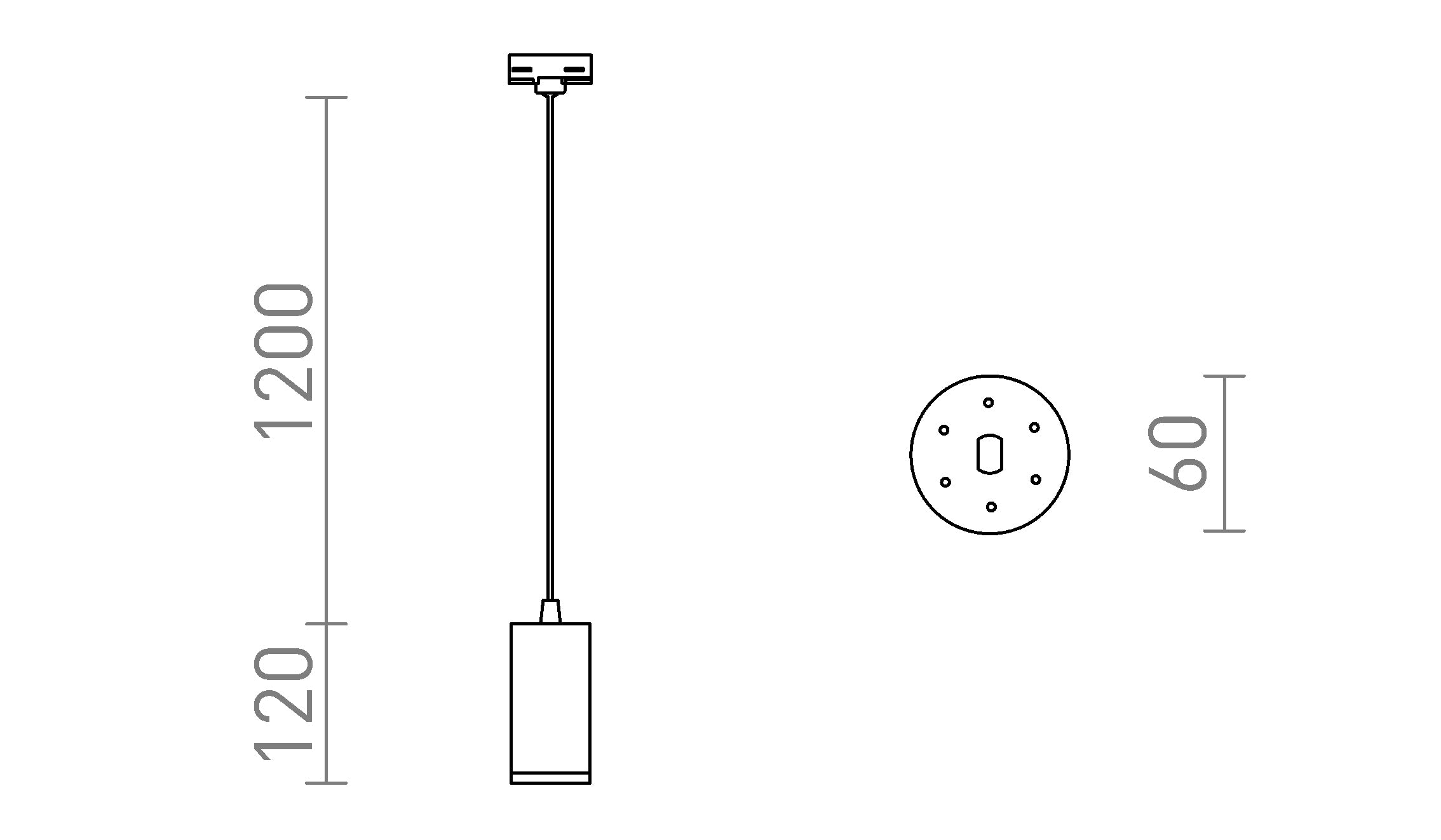 BELENOS für 3-Phasen-Stromschiene Pendelleuchte lampe - Product sketch
