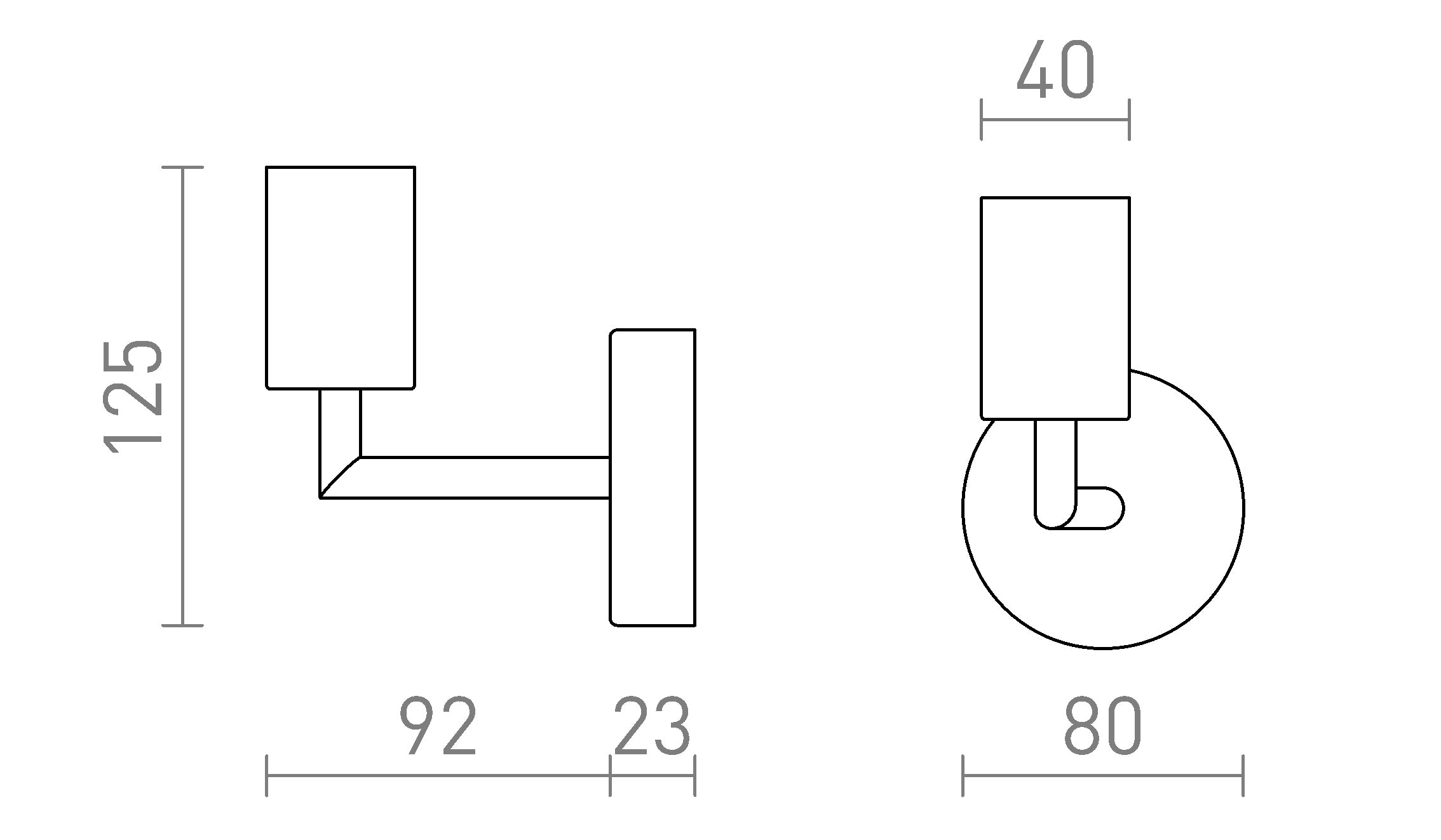 ARAQ de perete lampă - Product sketch