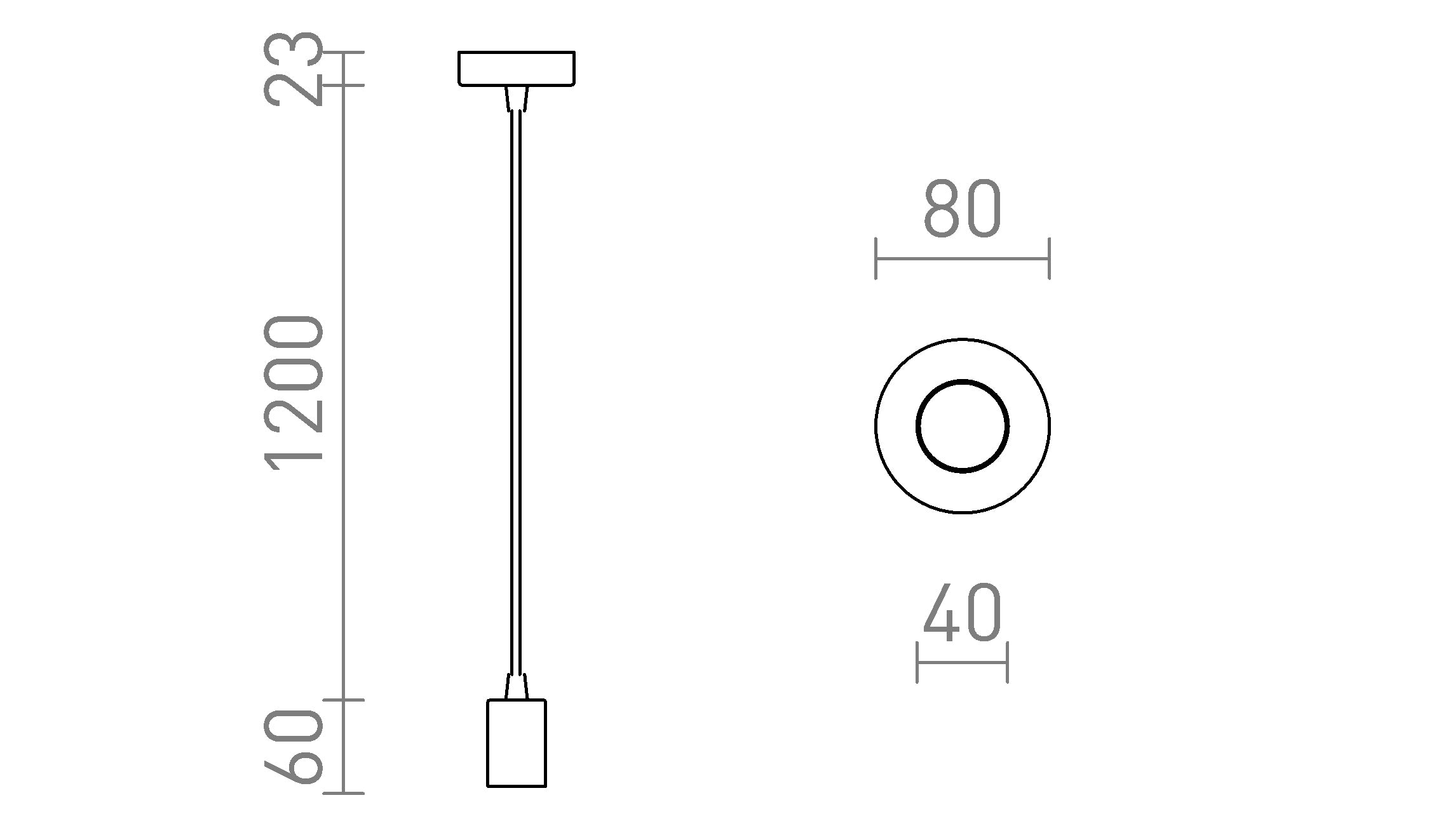 ARAQ suspenso lâmpada - Product sketch