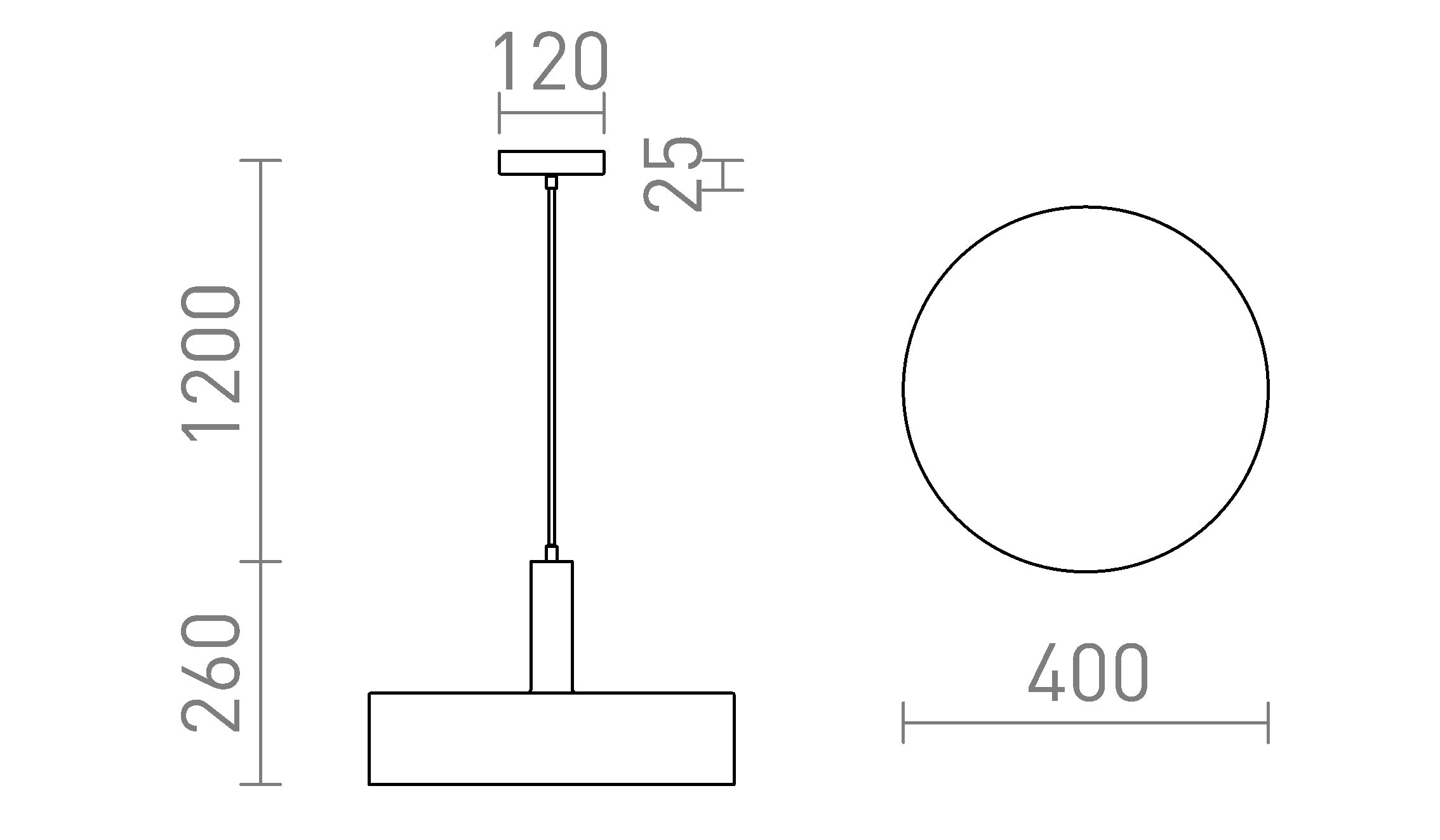 GIULIA 40 suspenso lâmpada - Product sketch
