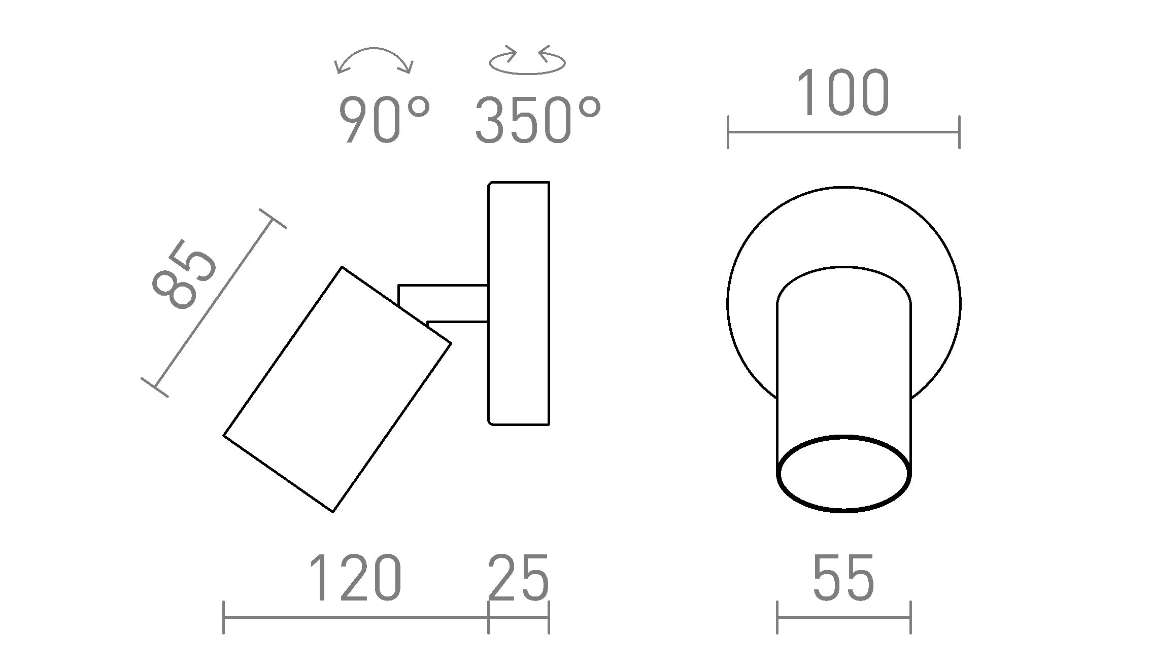DUDE R Aufbauleuchte lampe - Product sketch