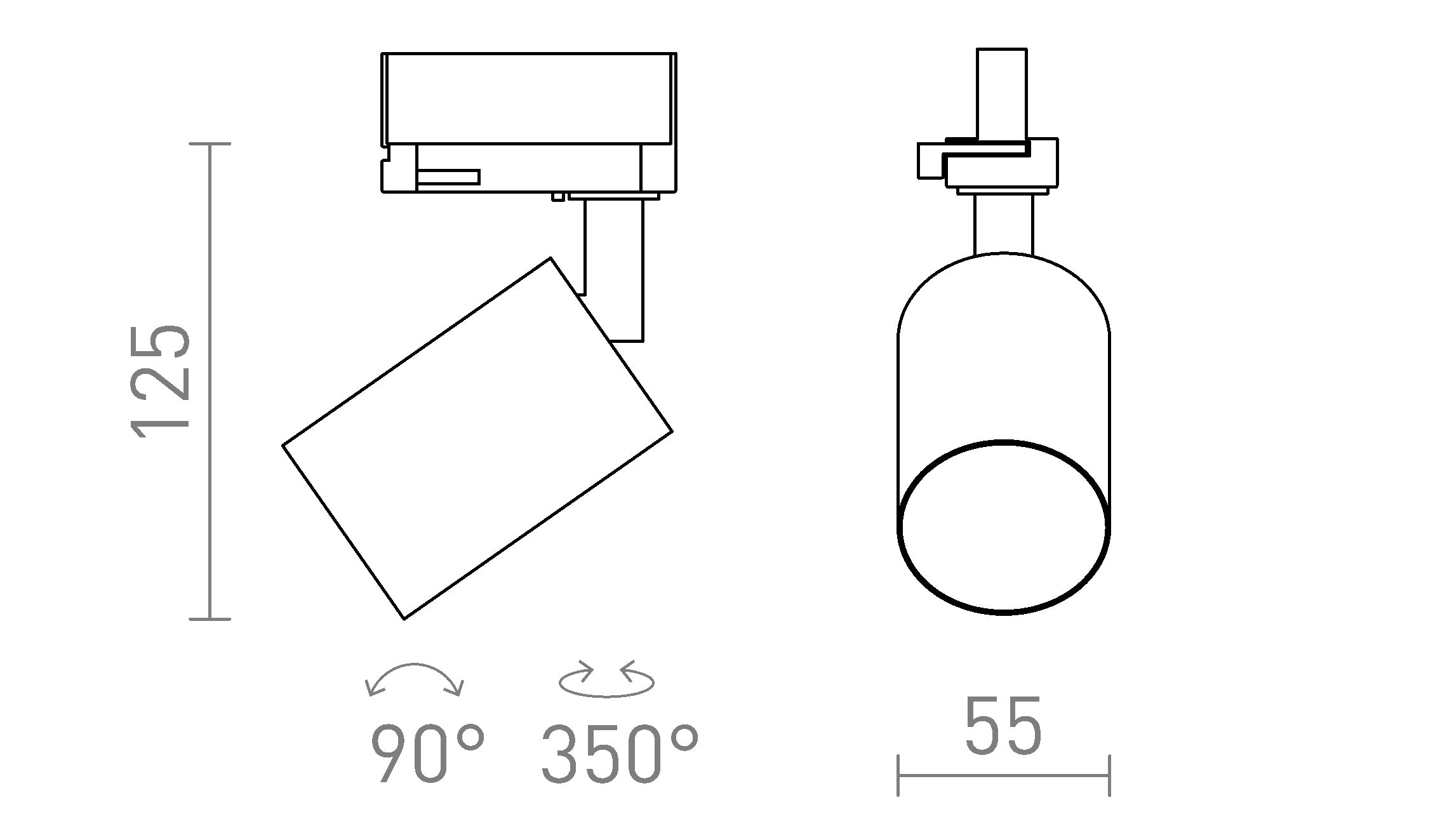 DUDE za 3F tirni sistem - Product sketch