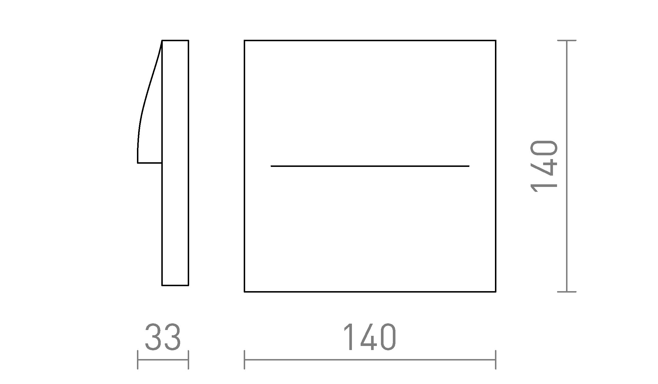 BOBO SQ seinä lamppu - Product sketch