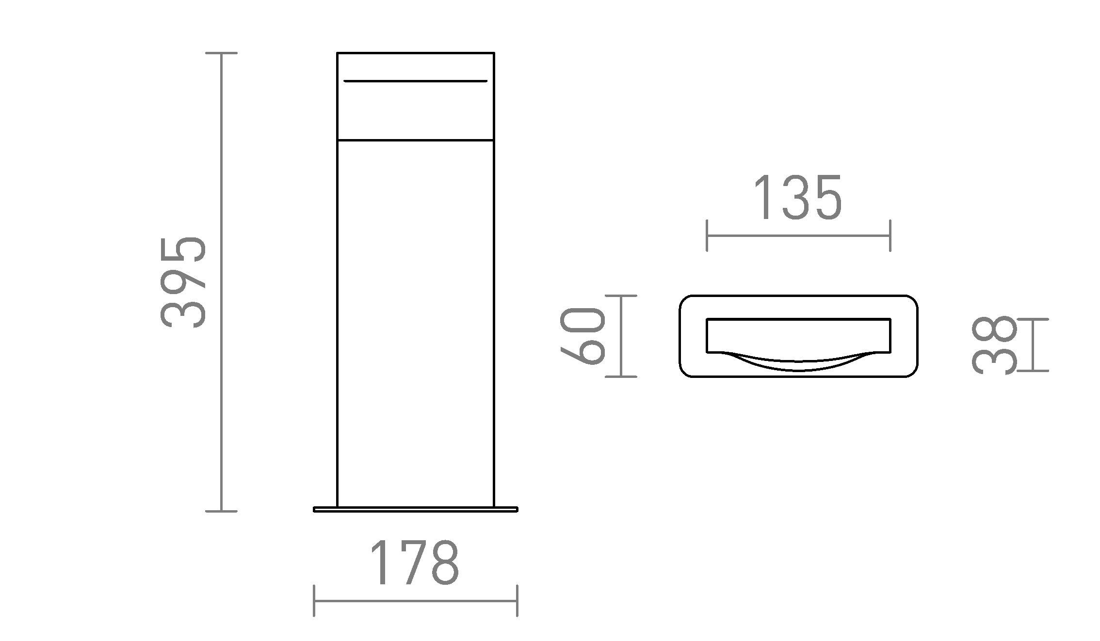 BOBO RC podna lampa - Product sketch