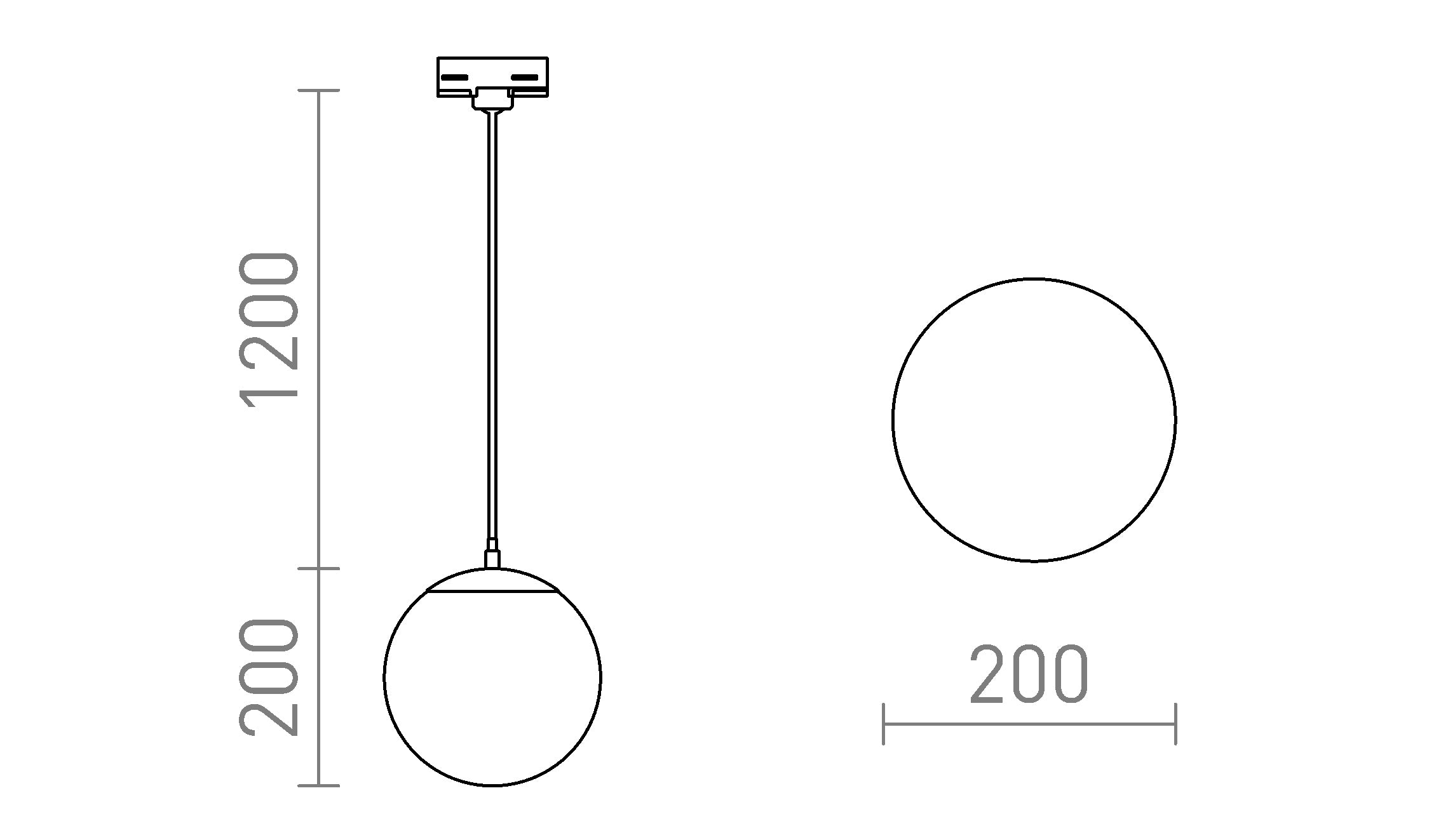 LUNA 20 na trojokruh. lištu - Product sketch