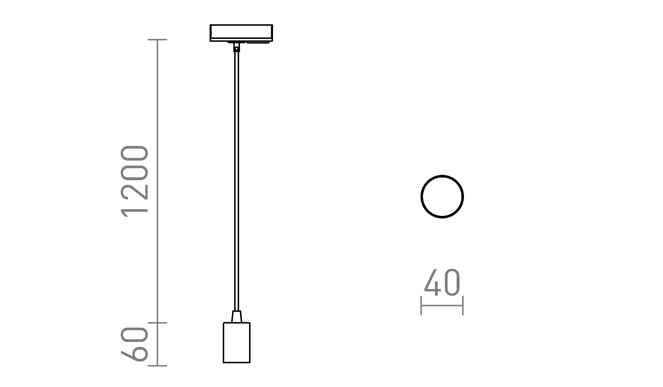 ARAQ für 1-Phasen-Stromschiene Pendelleuchte lampe - Product sketch