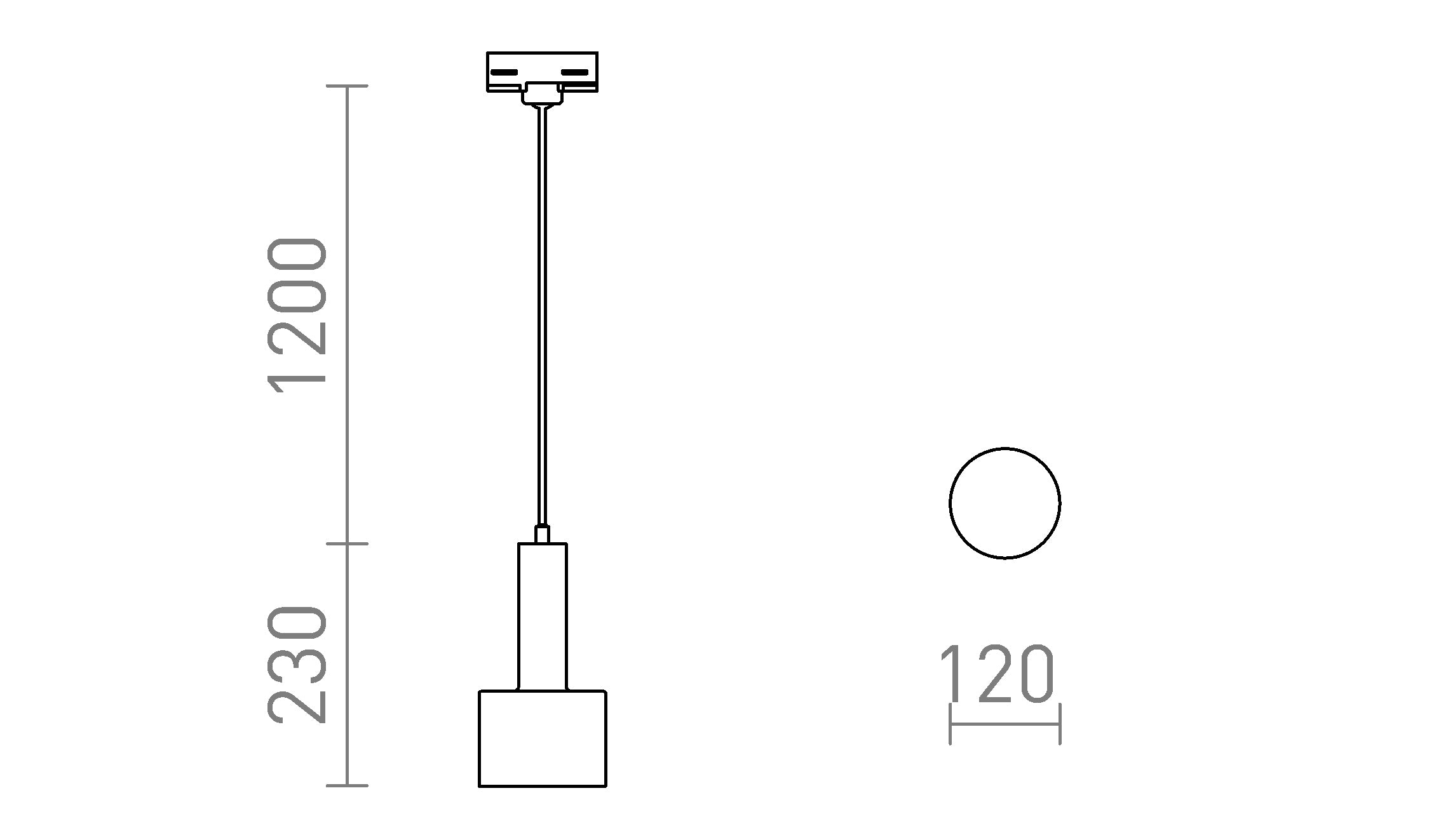 GIULIA 12 do 3-faz. szyny - Product sketch