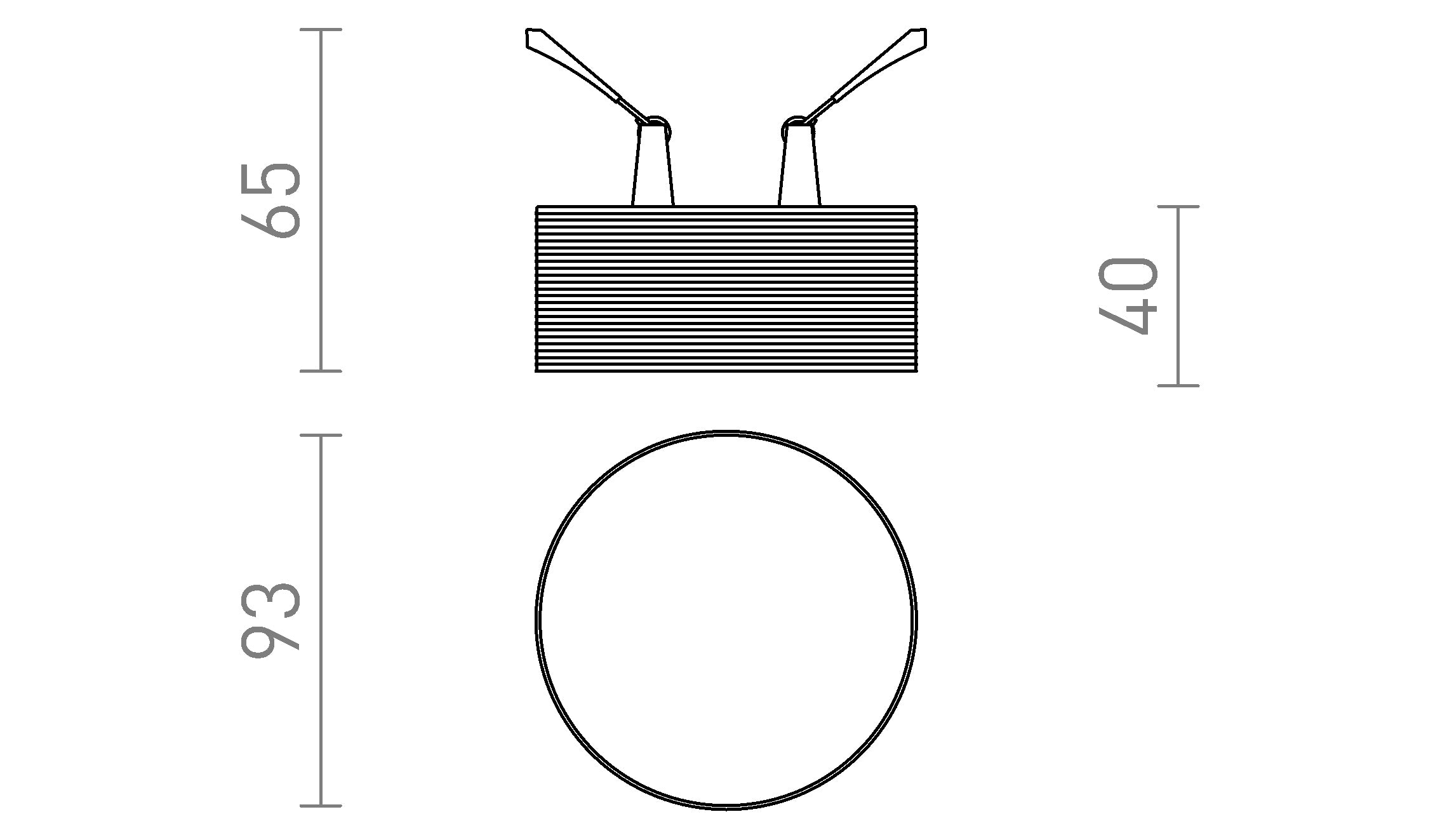MARENGA RR1 40 vgradna lampa - Product sketch
