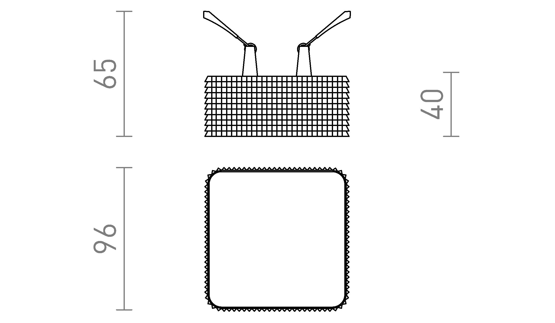 MARENGA SQB1 40 infälld lampa - Product sketch