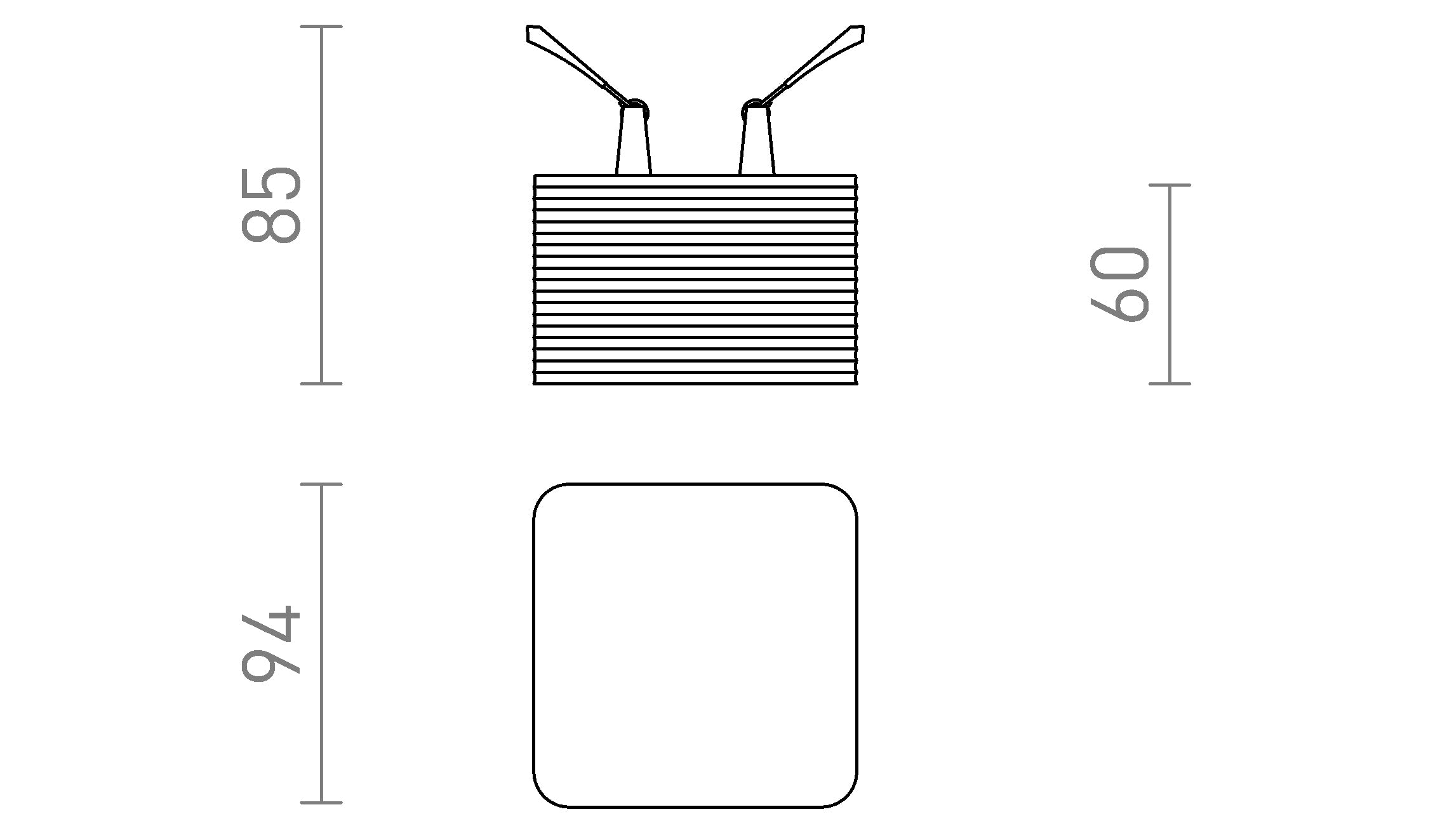 MARENGA SQR3 60 vgradna lampa - Product sketch