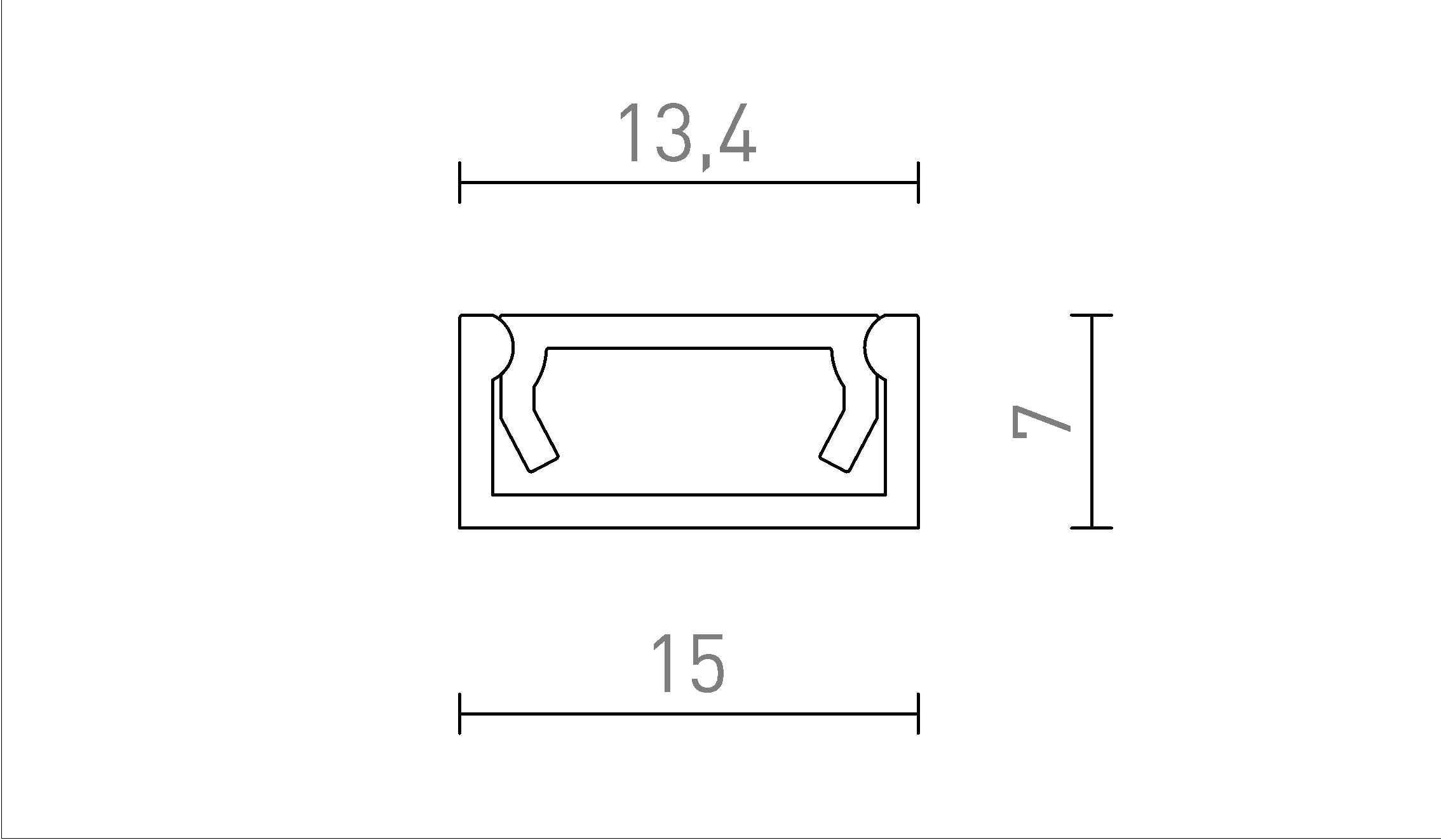 LED PROFILE G montage en surface 1m - Product sketch