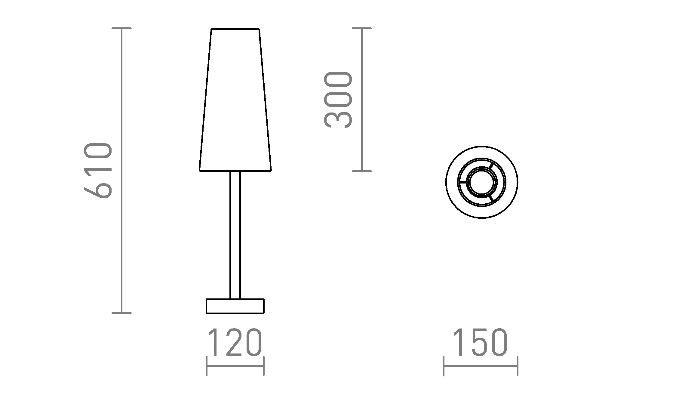 MAUI/CONNY 15/30 de mesa lámpara - Product sketch