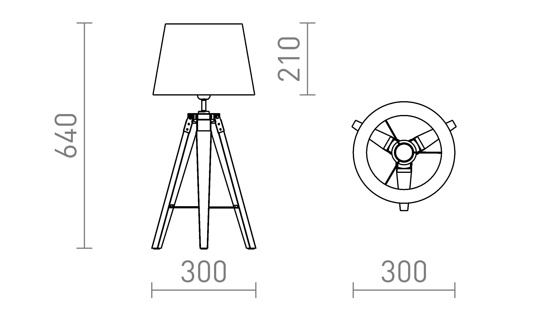 ALVIS/AMBITUS 30 de mesa lámpara - Product sketch