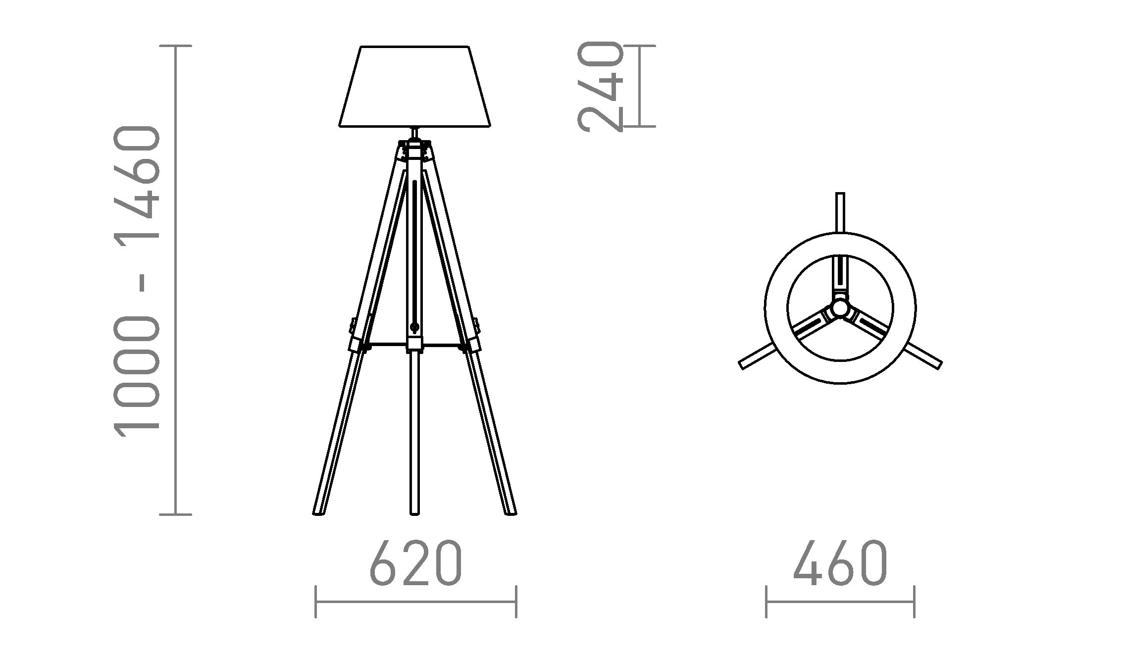 ALVIS/AMBITUS 46 en pie lámpara - Product sketch