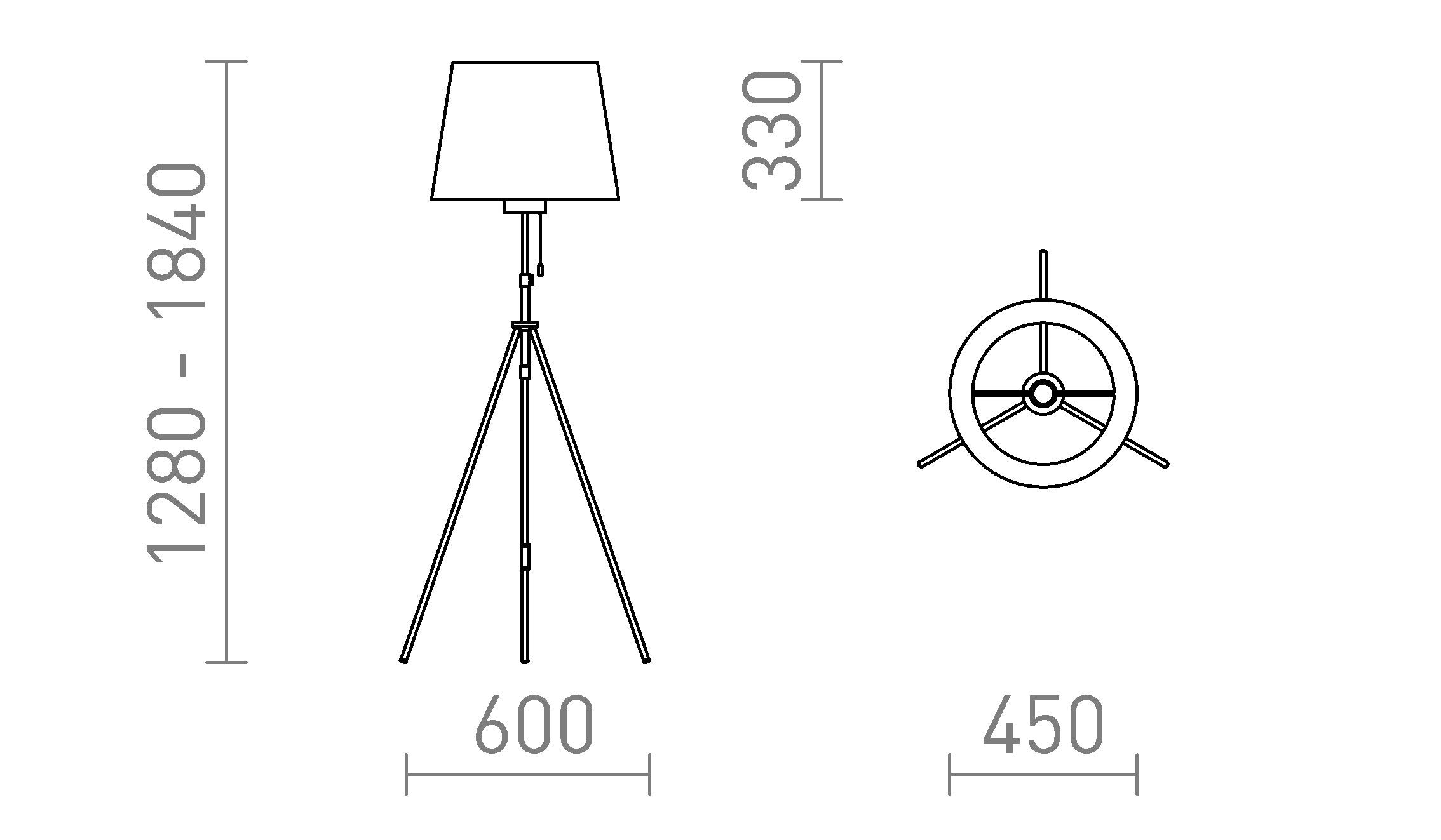 LUTON/ILUSION lattia lamppu - Product sketch