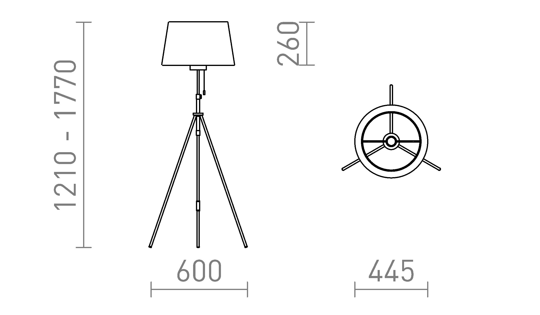 LUTON/RIDICK en pie lámpara - Product sketch