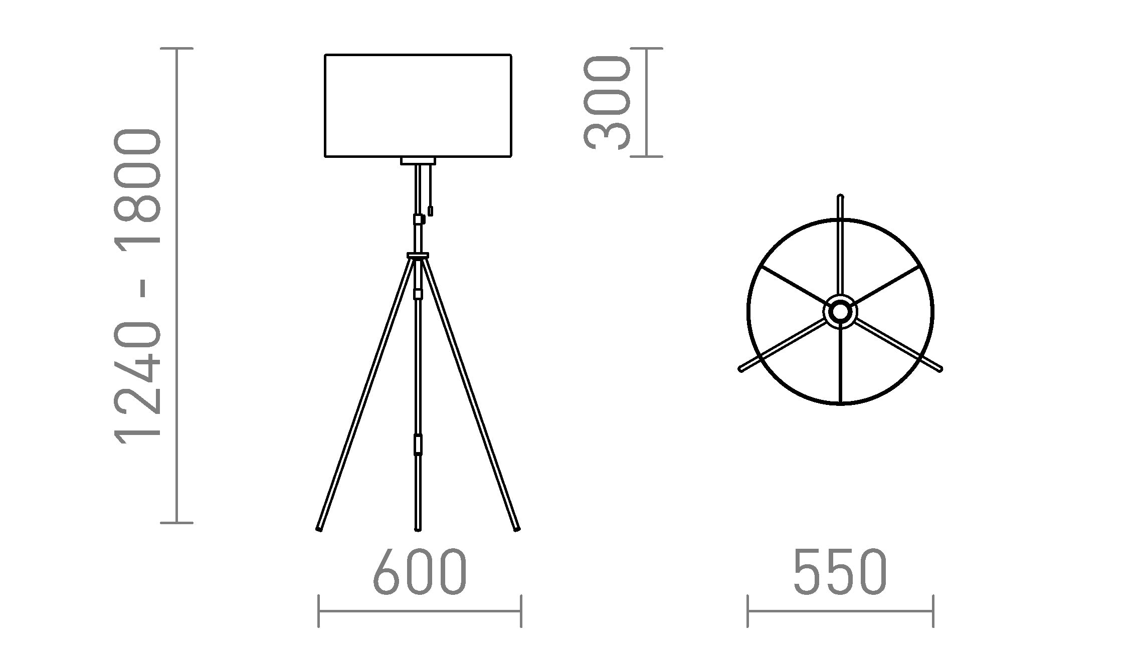 LUTON/RON 55 talna lampa - Product sketch