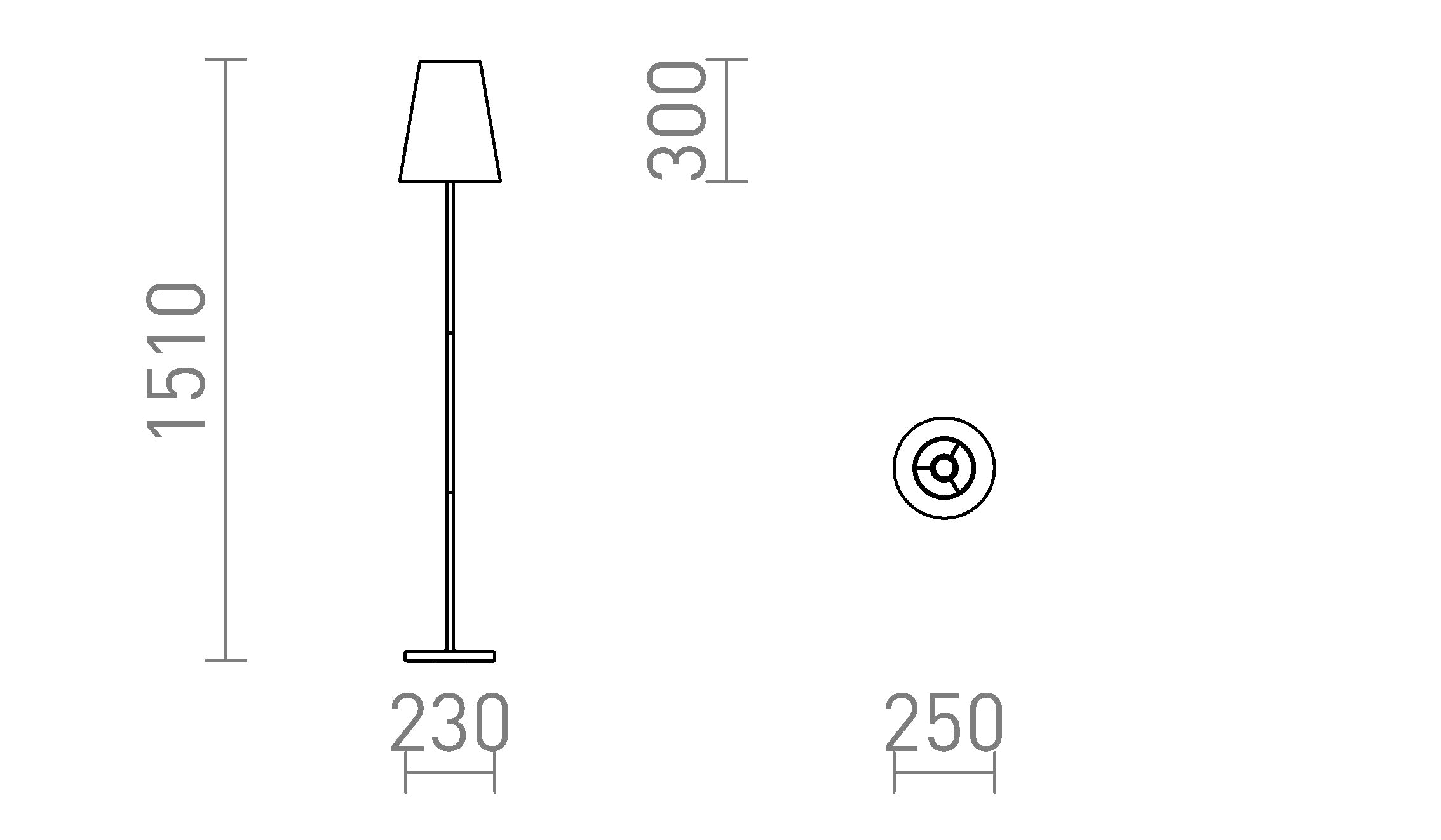 NYC/CONNY 25 φωτιστικό δαπέδου λαμπτήρας - Product sketch