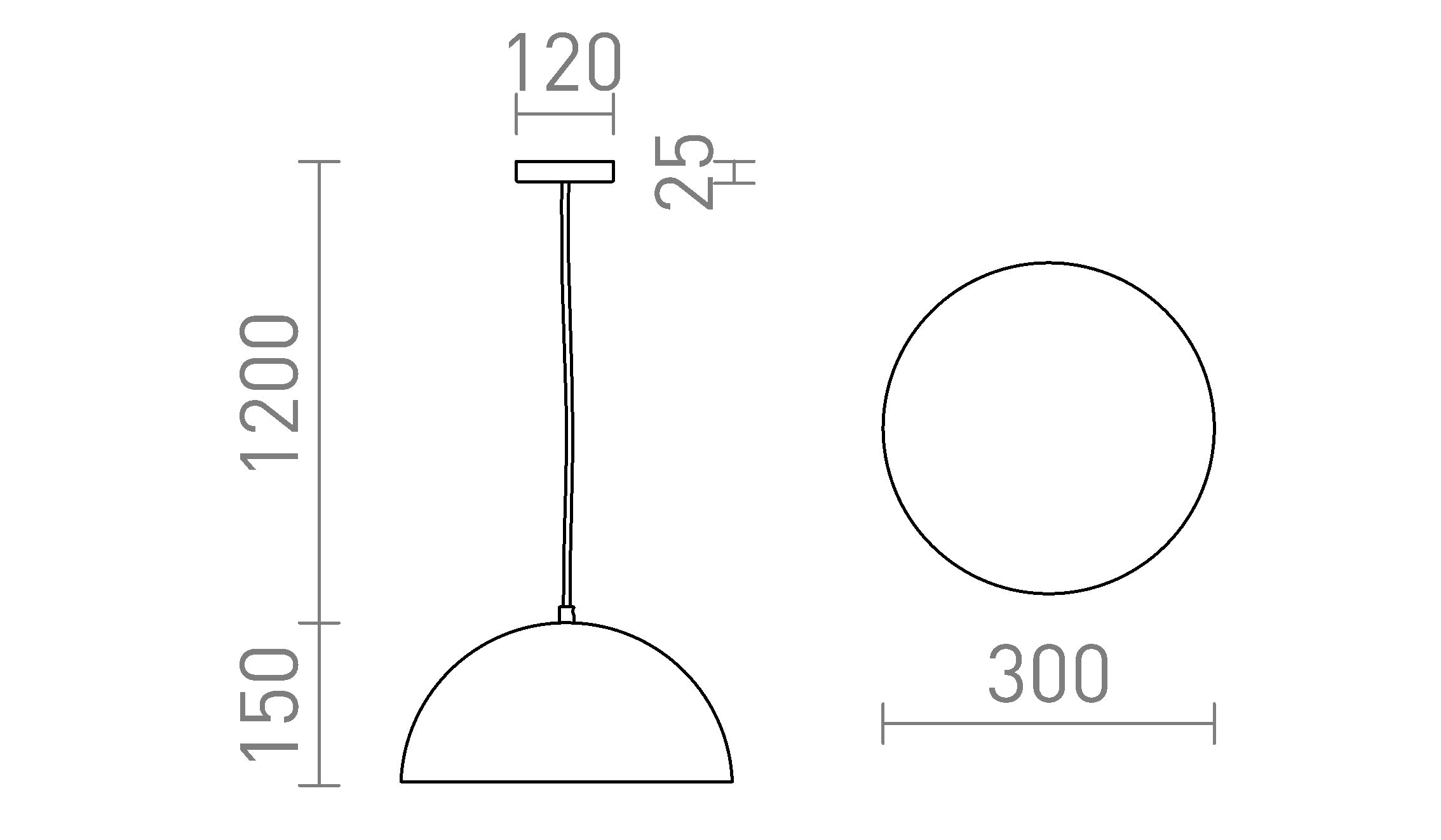 GLADYS 30 suspenso lâmpada - Product sketch
