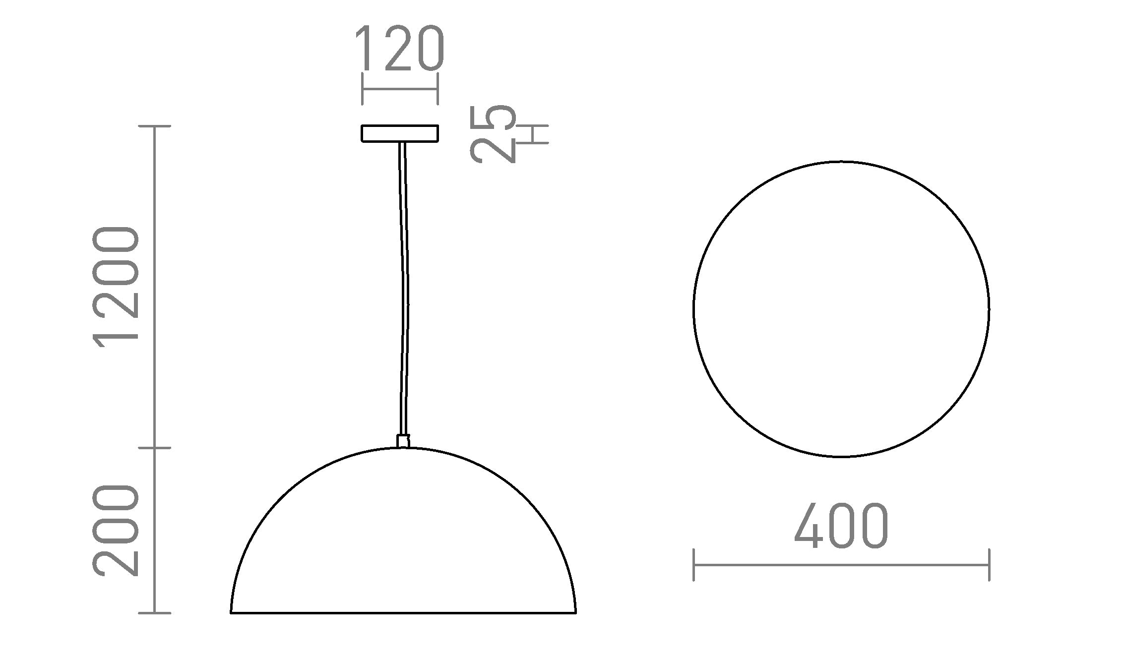 GLADYS 40 hanglamp lamp - Product sketch