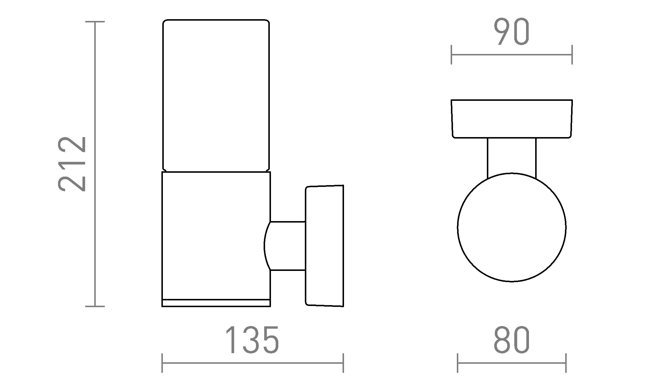 QUINN na parede lâmpada - Product sketch