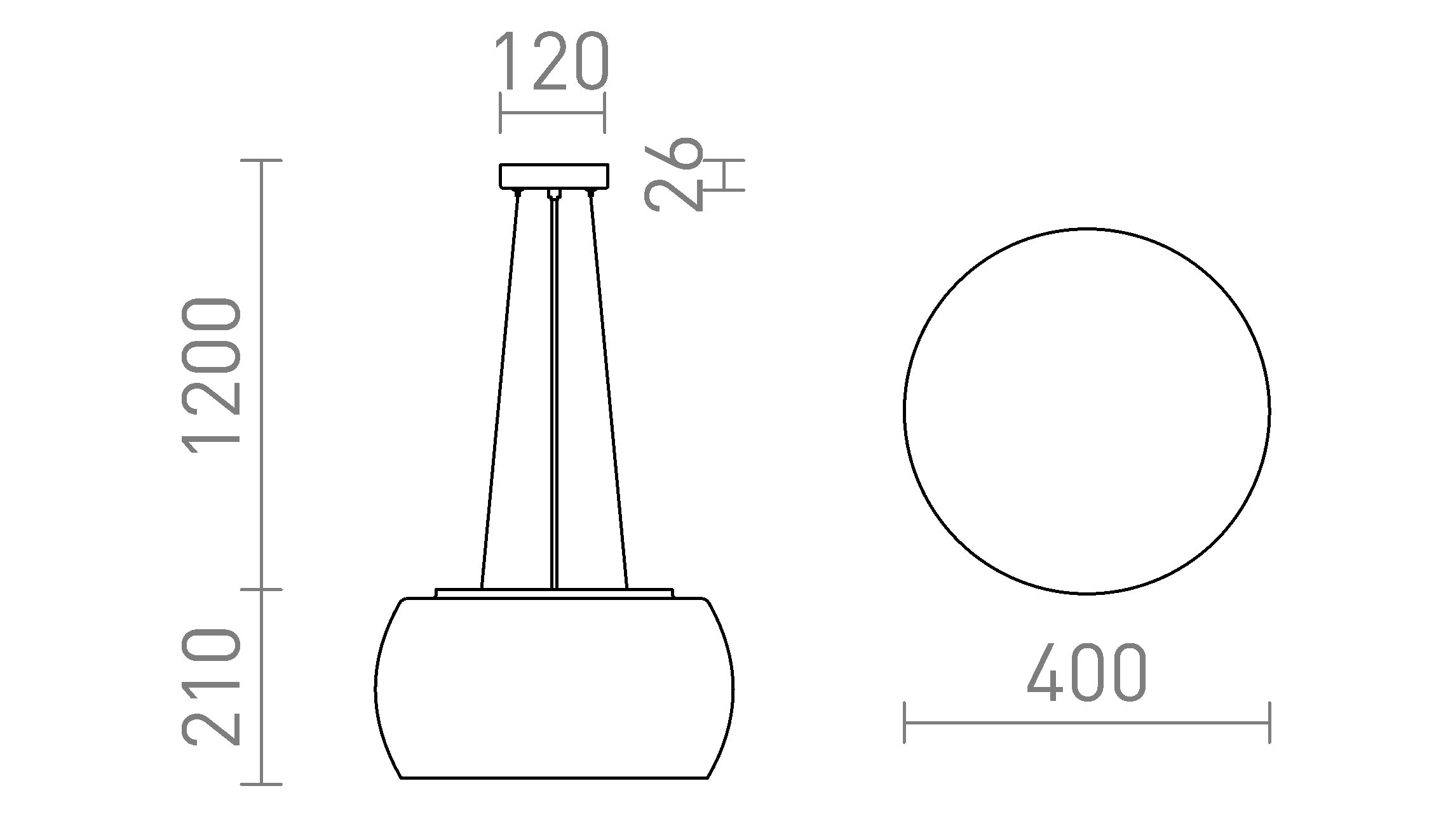 AMANDA Pendelleuchte lampe - Product sketch