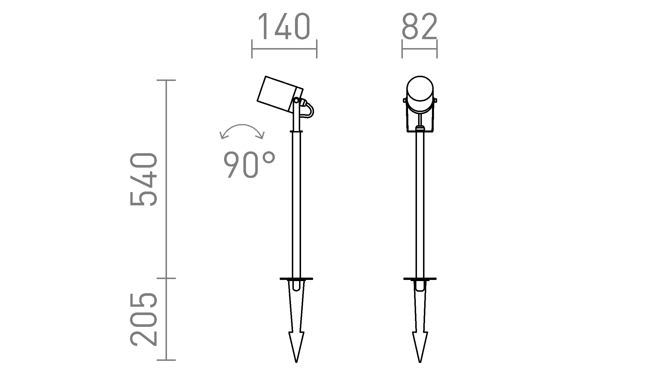 NAVONA 47 på spjut lampa - Product sketch