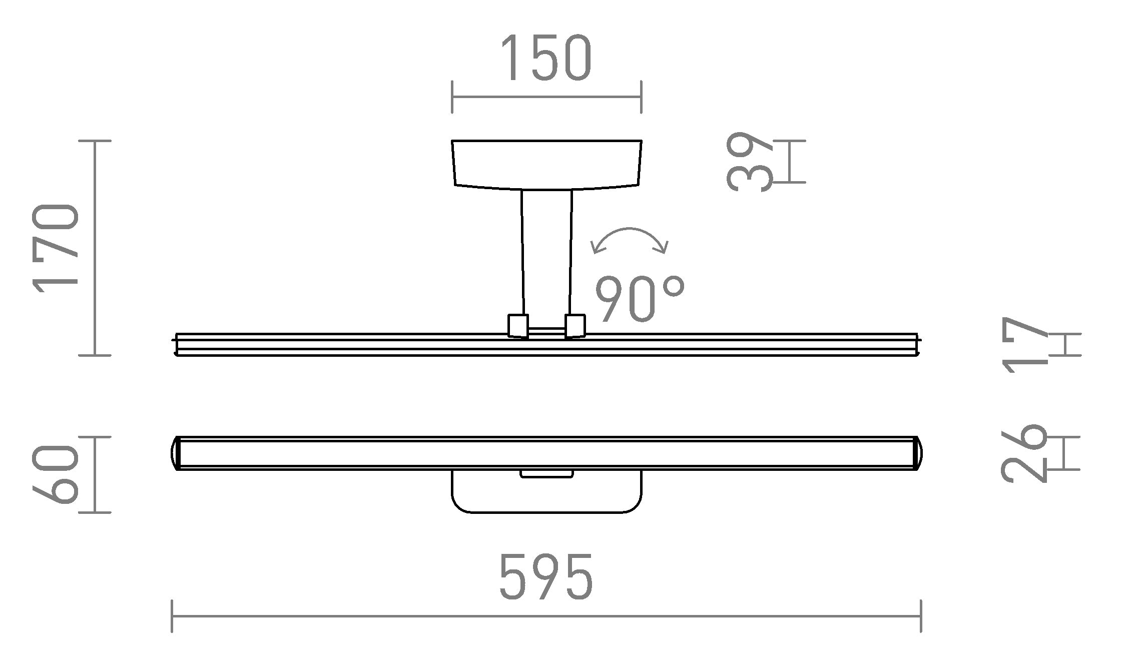 ALISA 60 da parete lampada - Product sketch