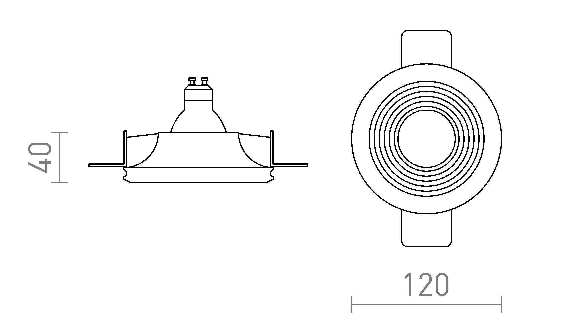 DANTOR Einbauleuchte lampe - Product sketch