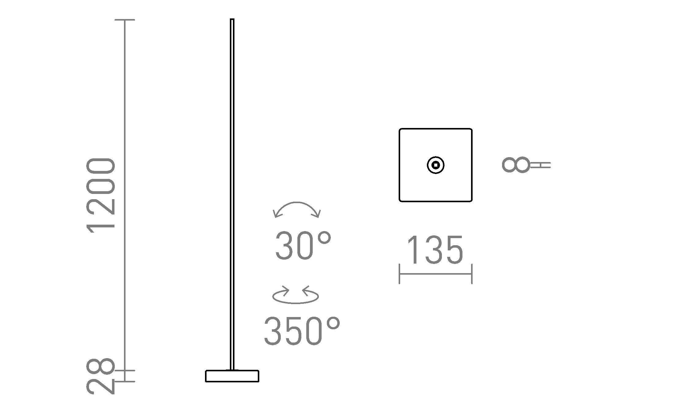 ANEMONA 120 podna lampa - Product sketch