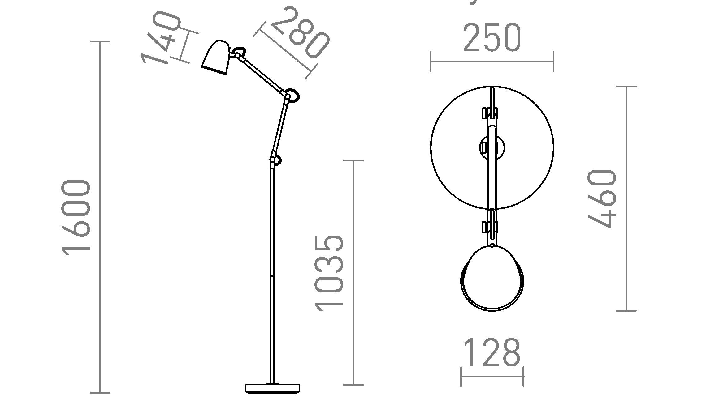 DANNY da terra lampada - Product sketch