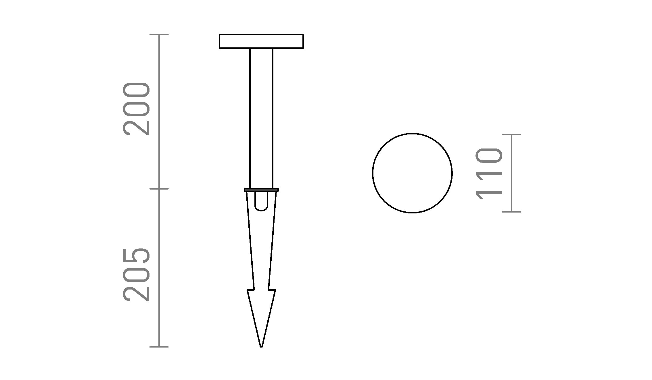 GEVALIA 20 på spjut lampa - Product sketch
