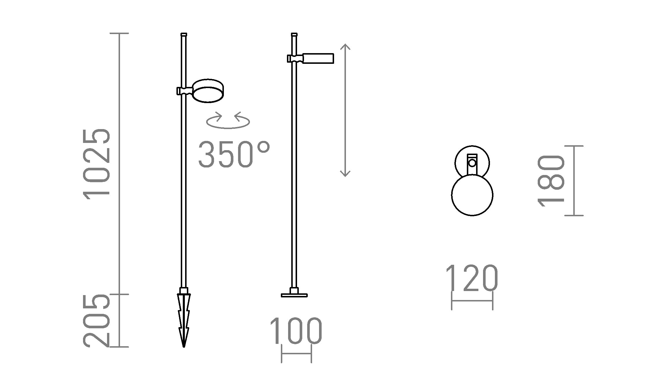 KATONA φωτιστικό δαπέδου / σε καρφί λαμπτήρας - Product sketch