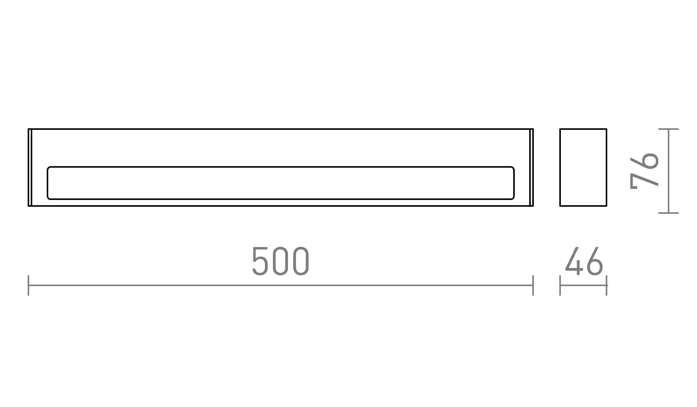 ASTER 50 stenska lampa - Product sketch