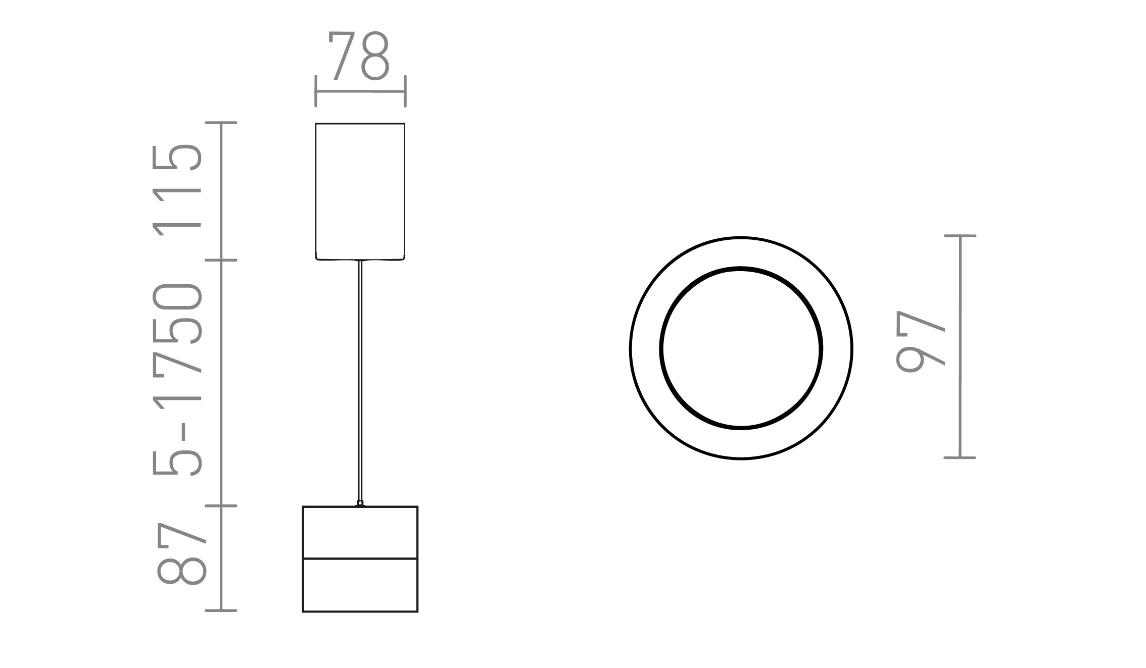 JUNIPER höhenverstellbare Pendelleuchten lampe - Product sketch